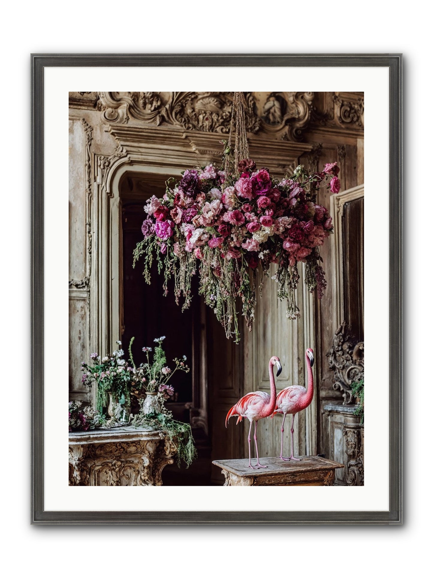Blush Hour Sentinels Framed Print - Slimwoods Black/Silver 24x32