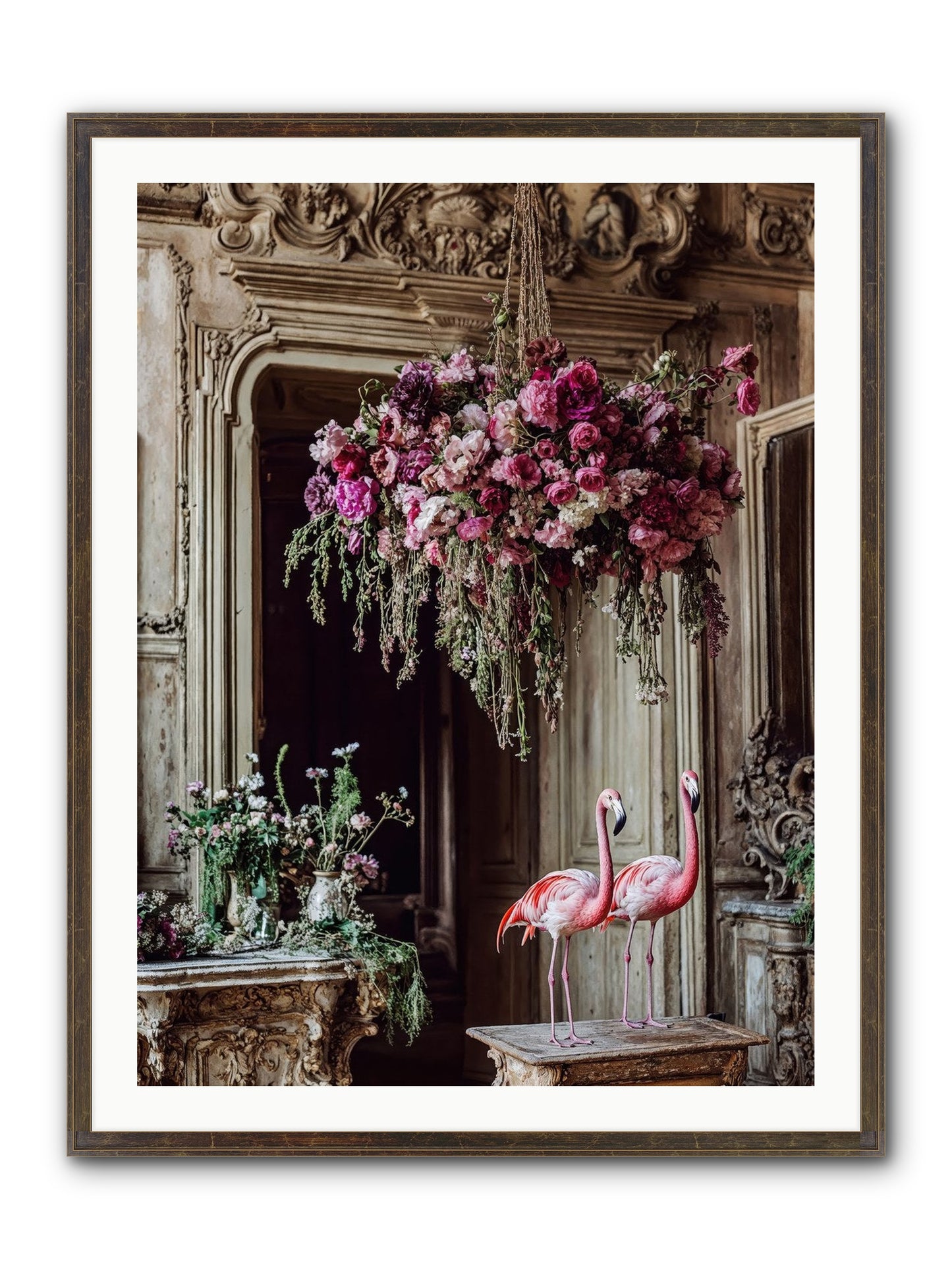 Blush Hour Sentinels Framed Print - Slimwoods Black/Gold 30x40
