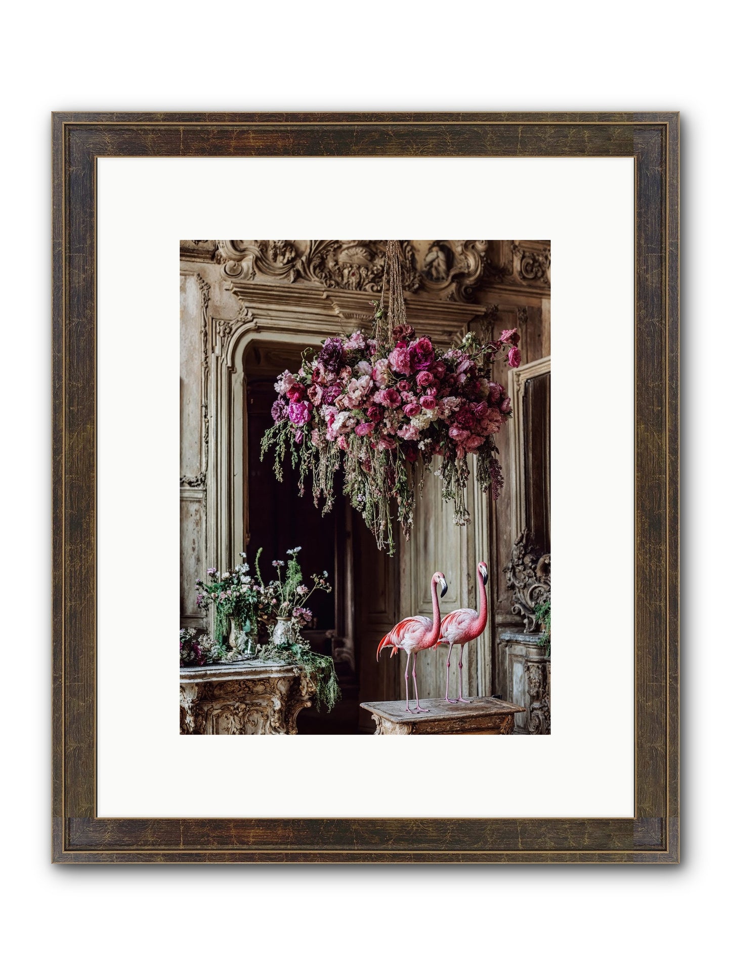 Blush Hour Sentinels Framed Print - Slimwoods Black/Gold 9x12