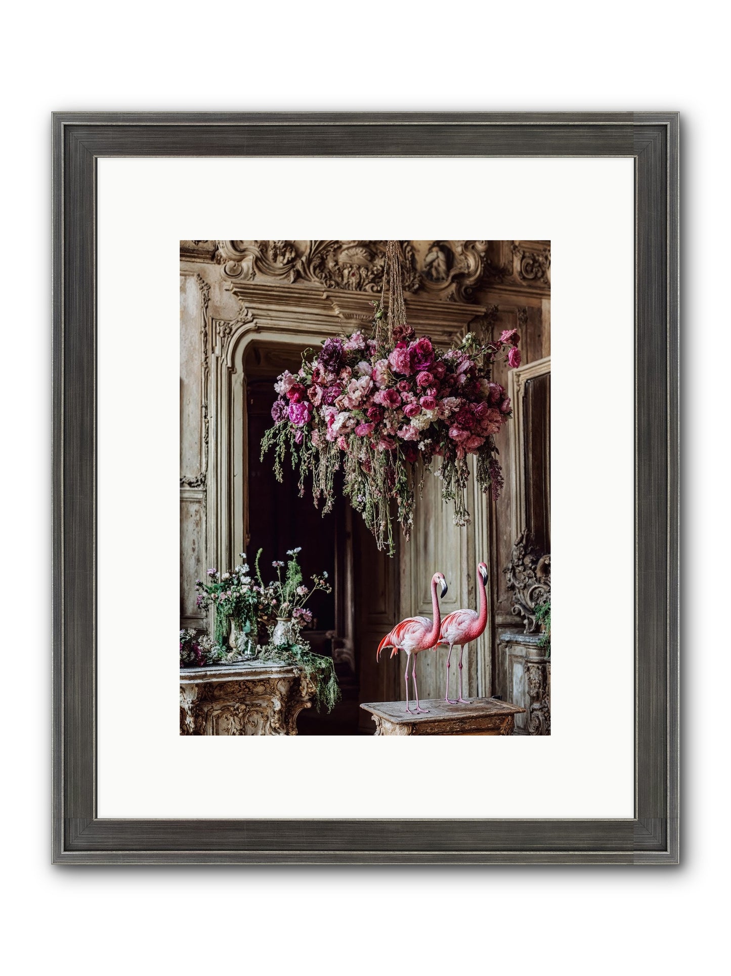 Blush Hour Sentinels Framed Print - Slimwoods Black/Silver 9x12