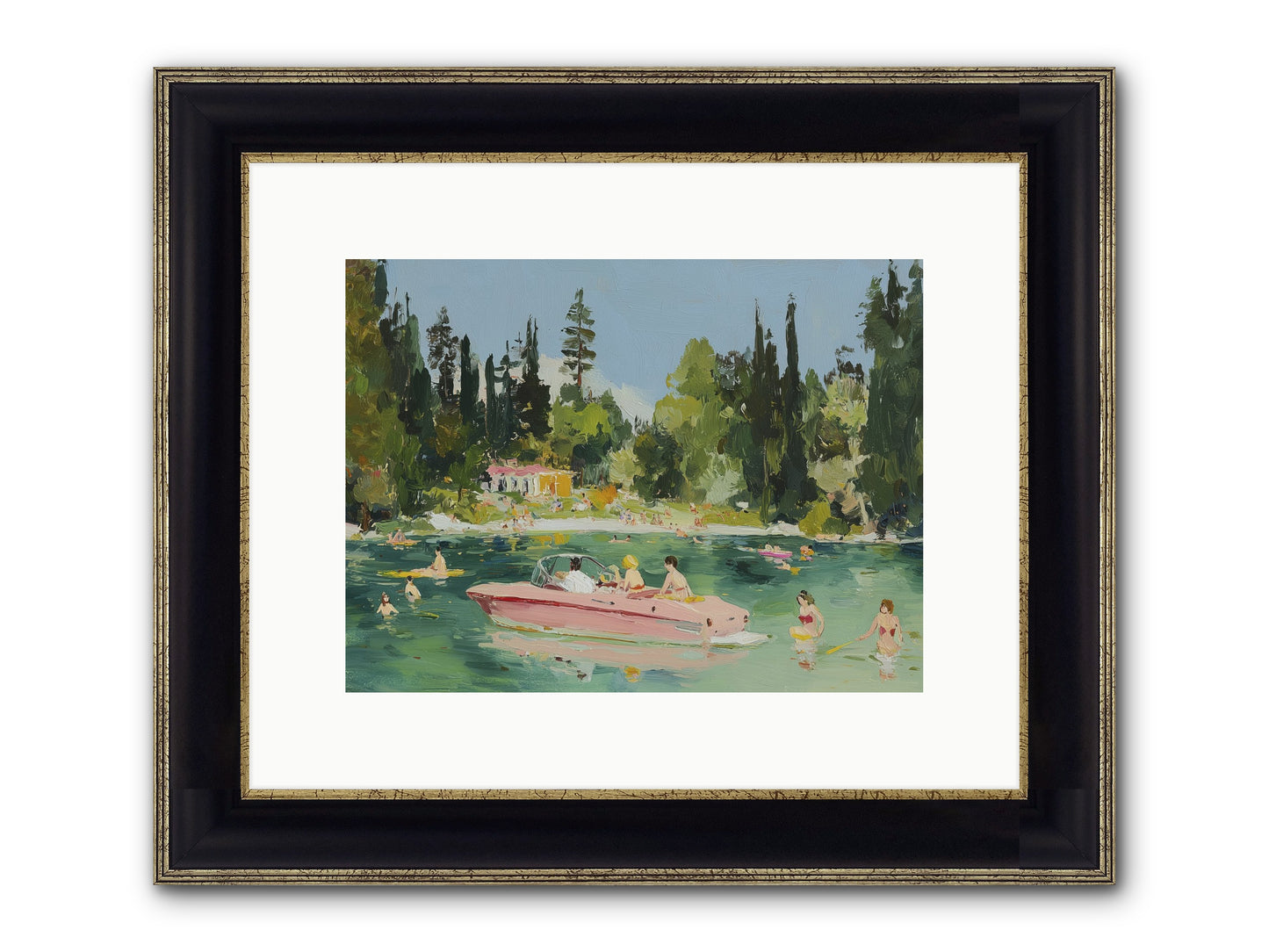 Boat Life Framed Print - Black & Gold 12x9