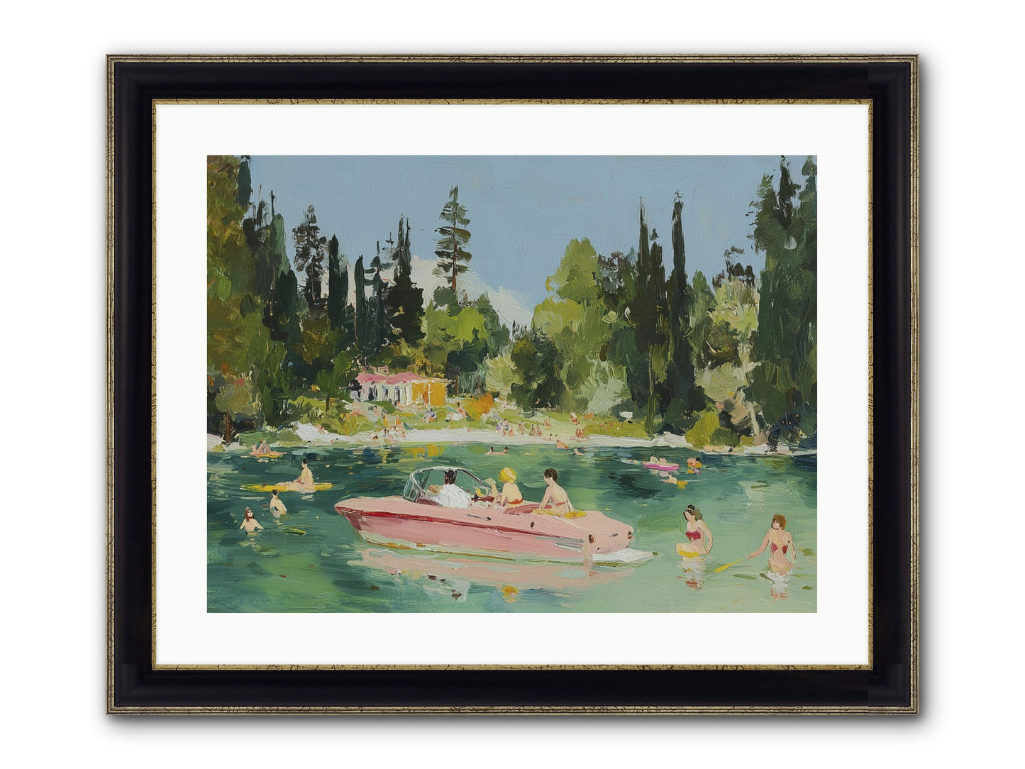 Boat Life Framed Print - Black & Gold 24x18