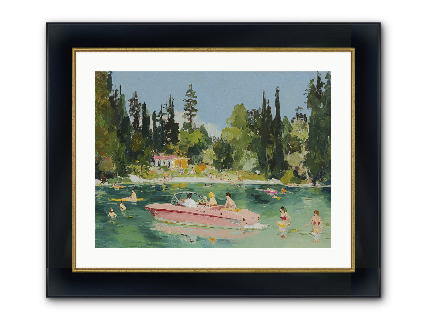Boat Life Framed Print - Wide Black w/Gold 24x18