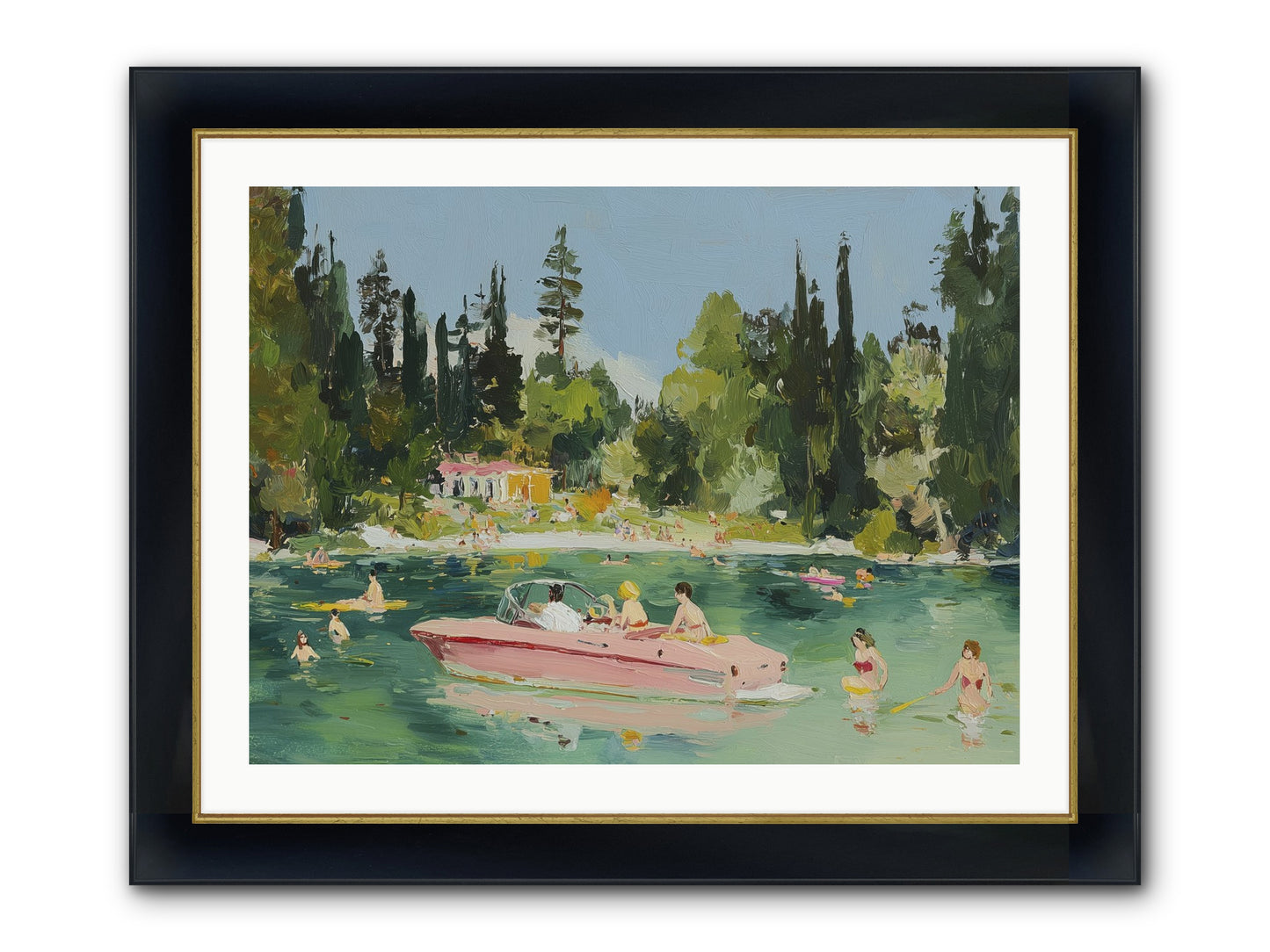 Boat Life Framed Print - Wide Black w/Gold 32x24
