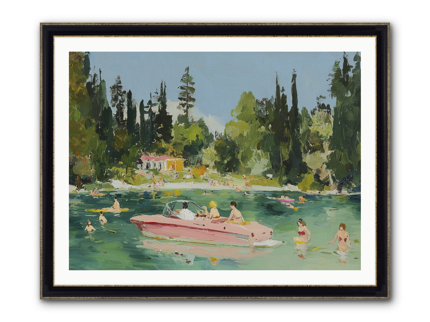 Boat Life Framed Print - Black & Gold 40x30