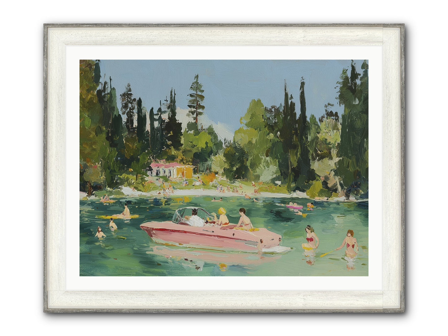 Boat Life Framed Print - Driftwood White 40x30