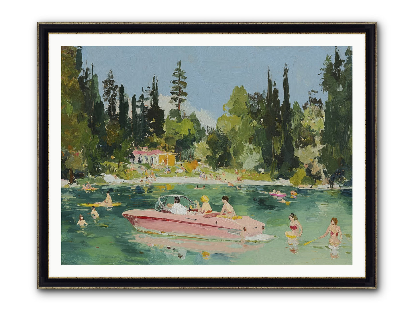 Boat Life Framed Print - Black & Gold 48x36