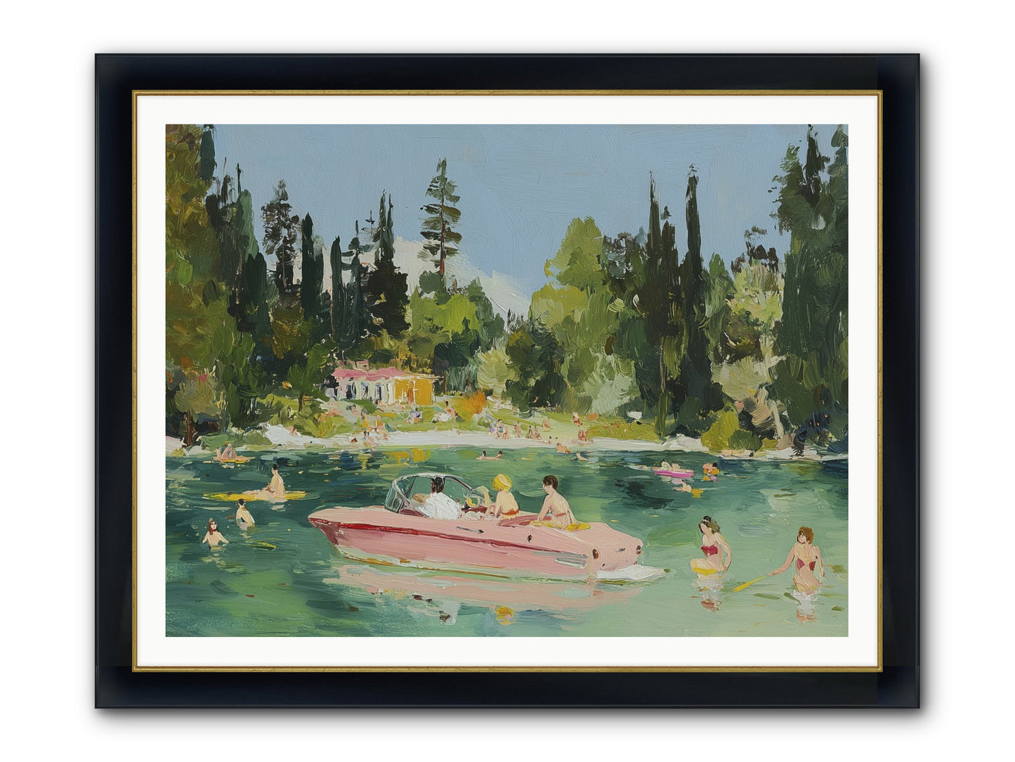Boat Life Framed Print - Wide Black w/Gold 48x36