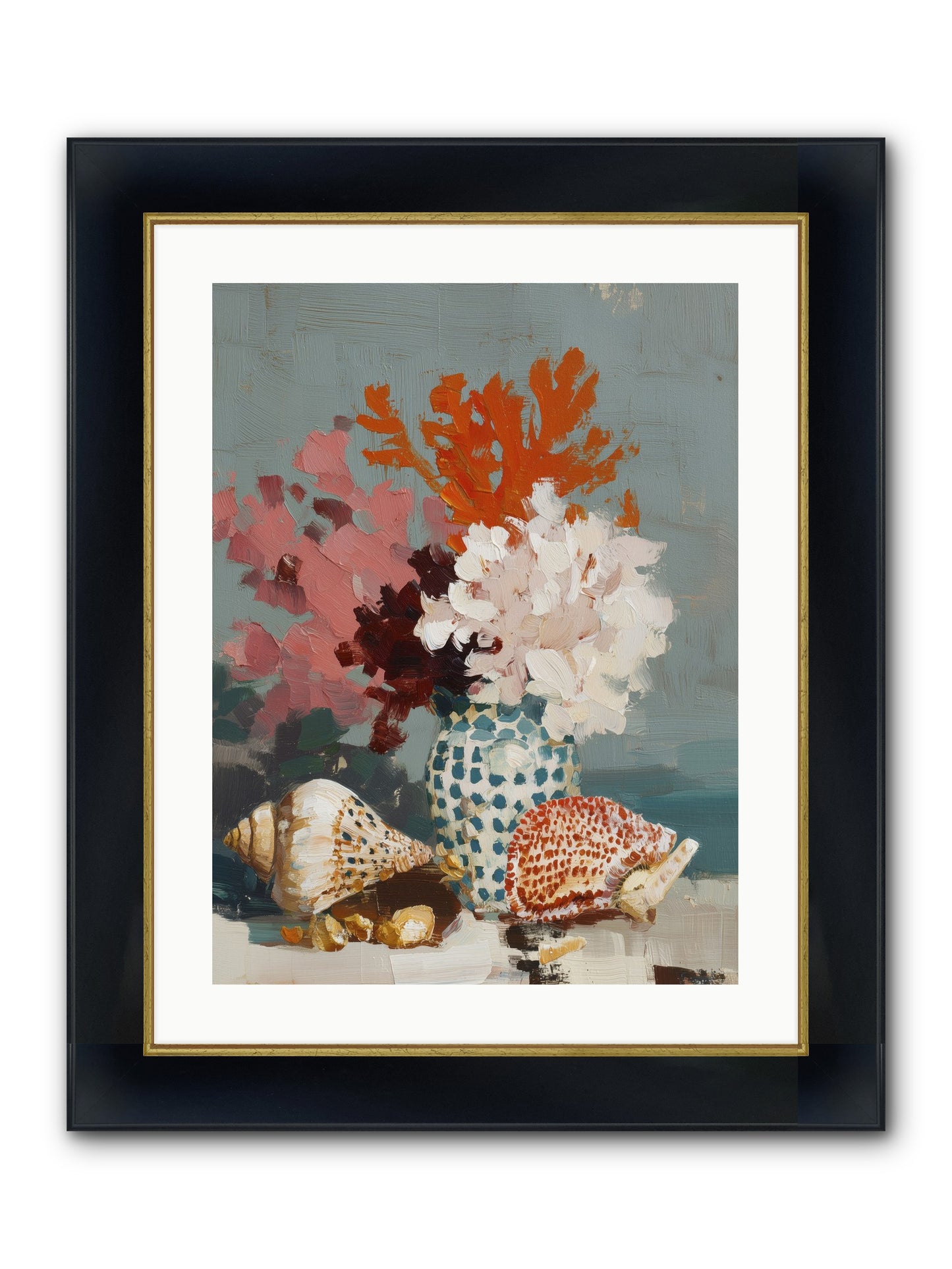 Bohemian Assembly Framed Print - Wide Black w/Gold 18x24