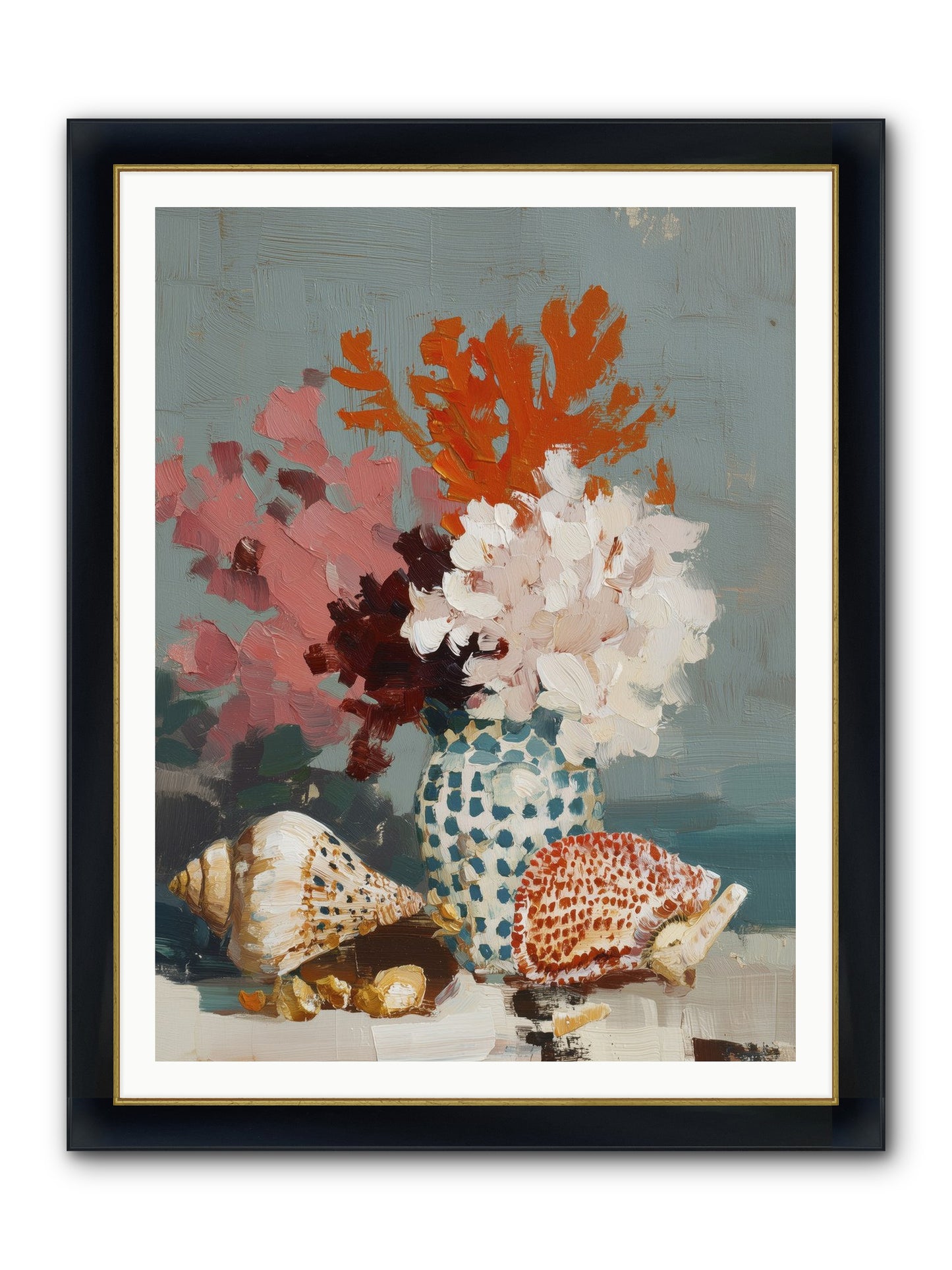 Bohemian Assembly Framed Print - Wide Black w/Gold 36x48