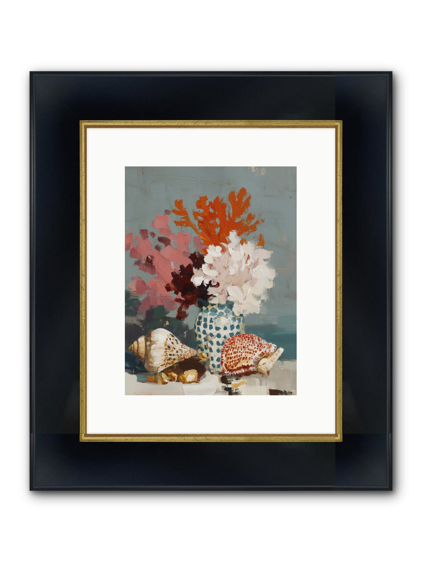 Bohemian Assembly Framed Print - Wide Black w/Gold 9x12
