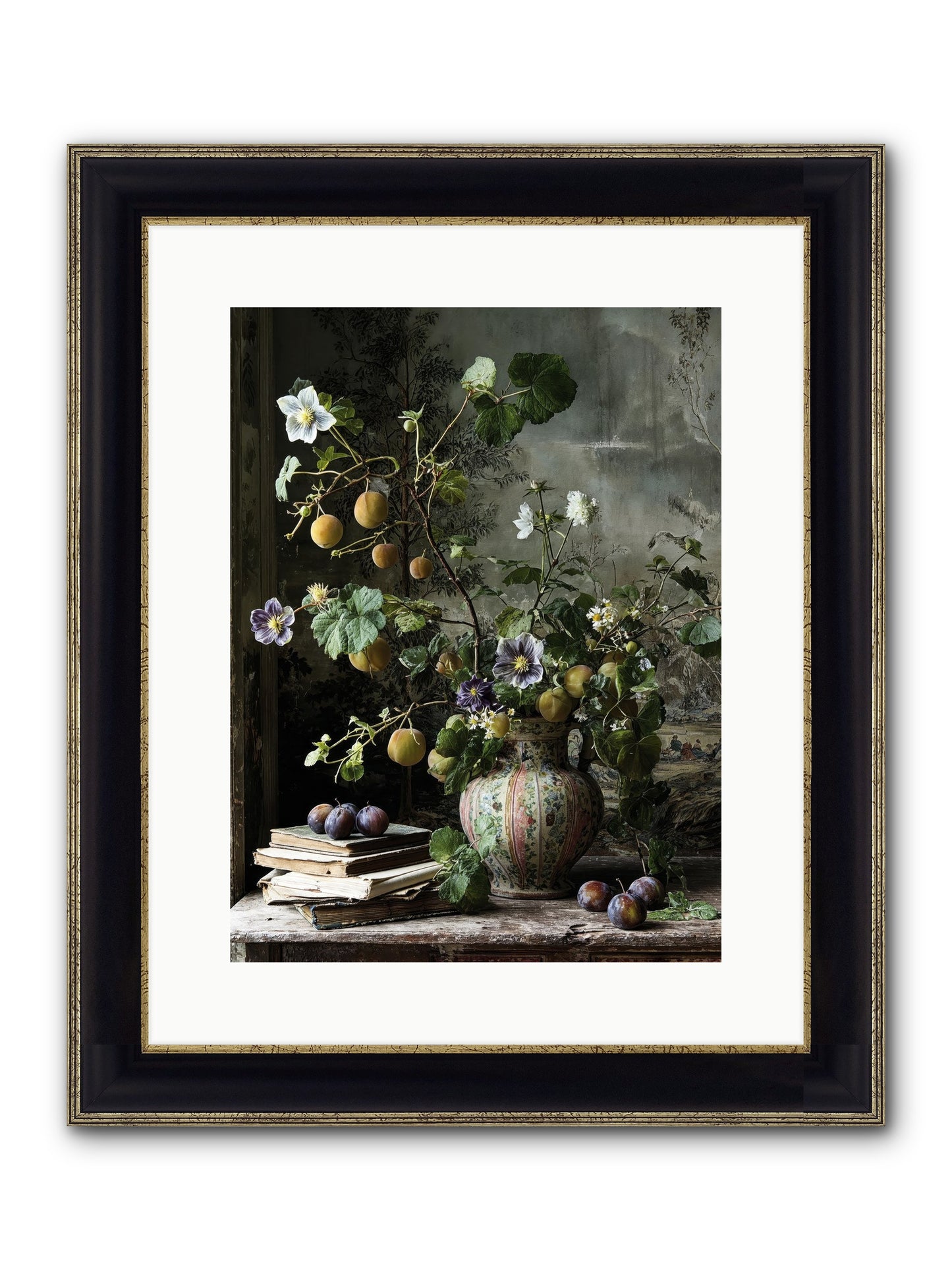 Bon Vivant Framed Print - Black & Gold 12x16
