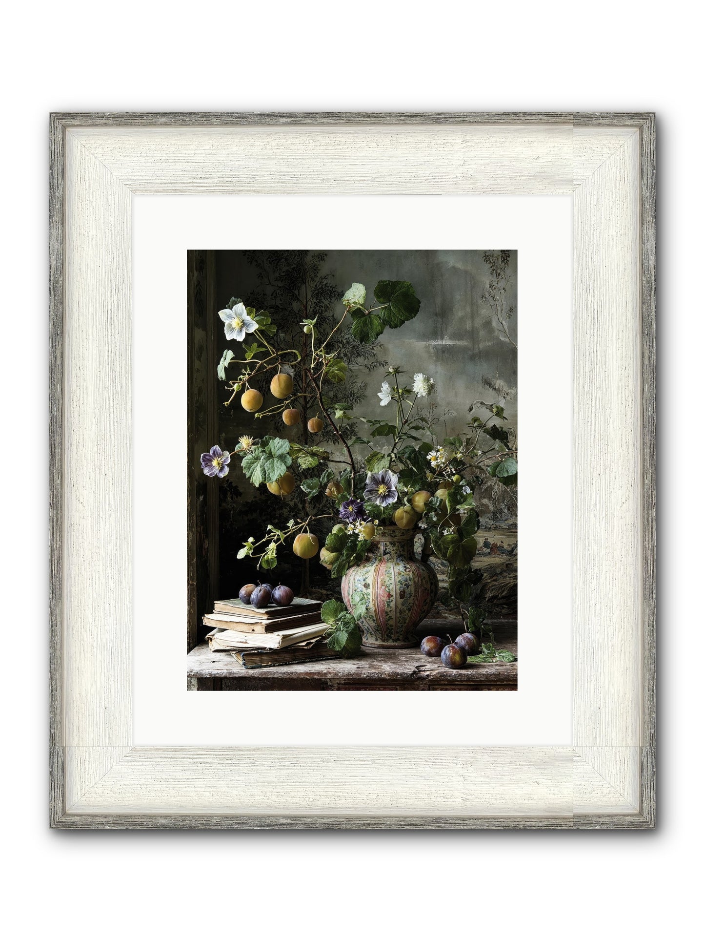 Bon Vivant Framed Print - Driftwood White 12x16