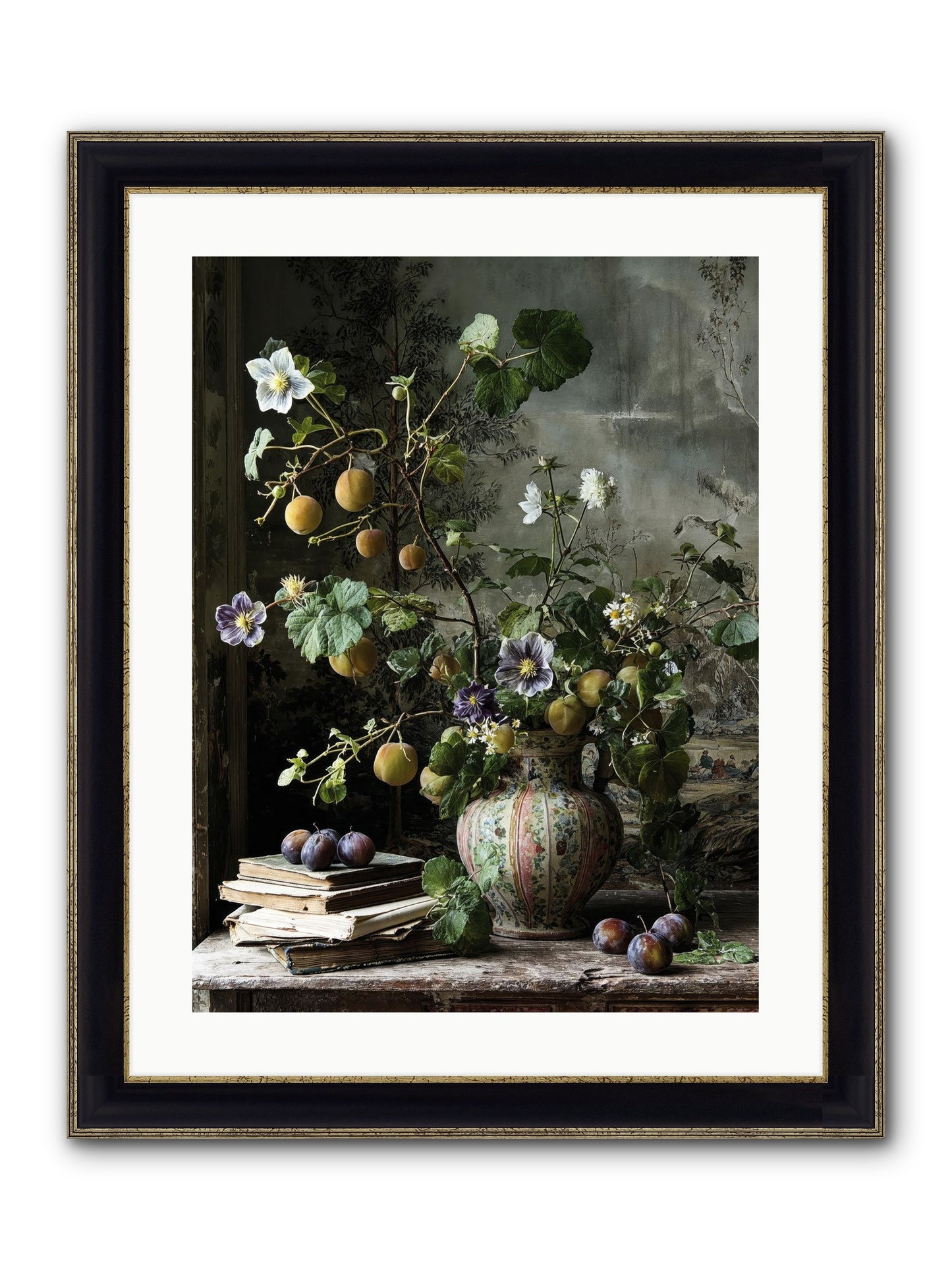 Bon Vivant Framed Print - Black & Gold 18x24