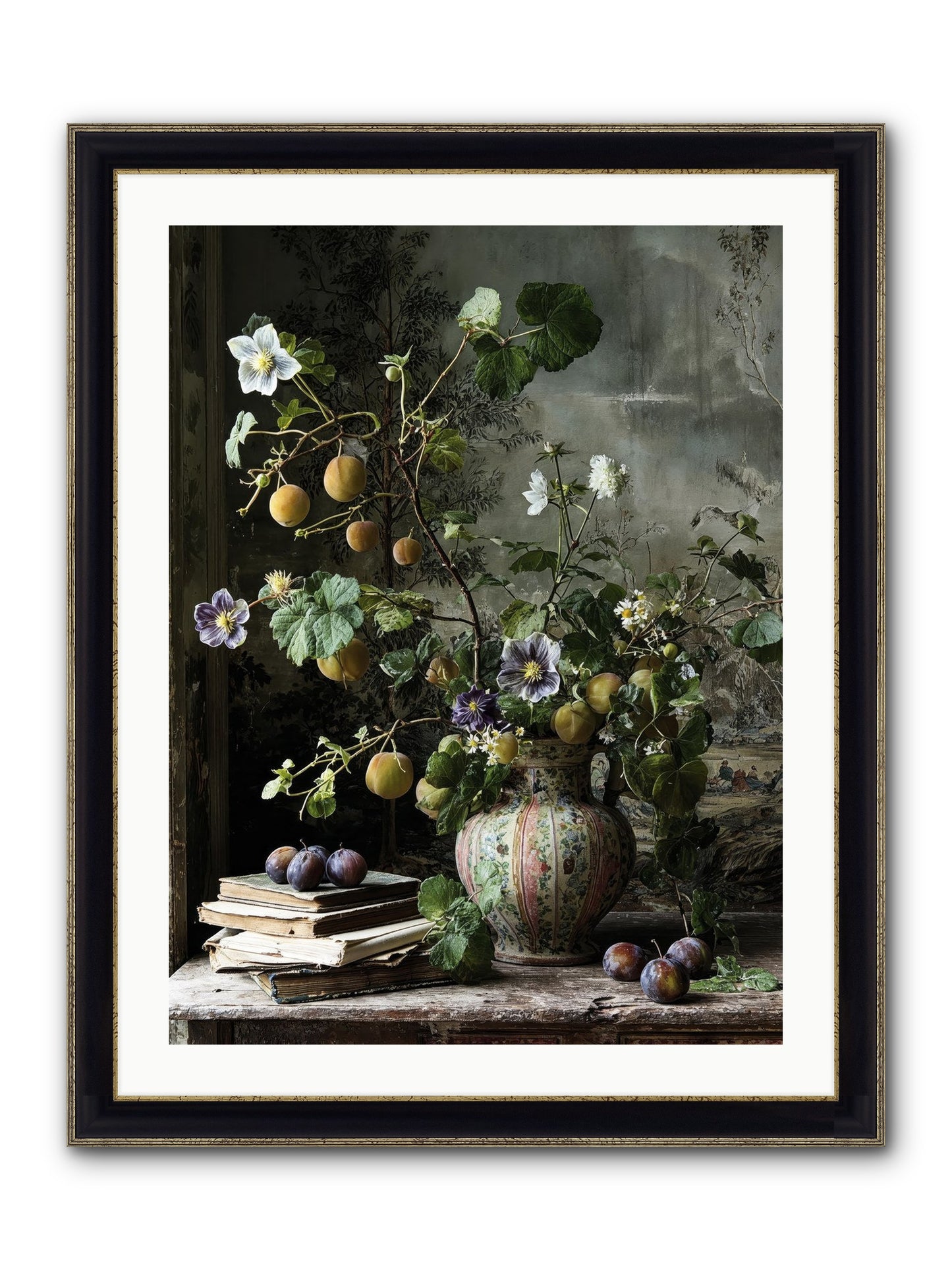 Bon Vivant Framed Print - Black & Gold 24x32