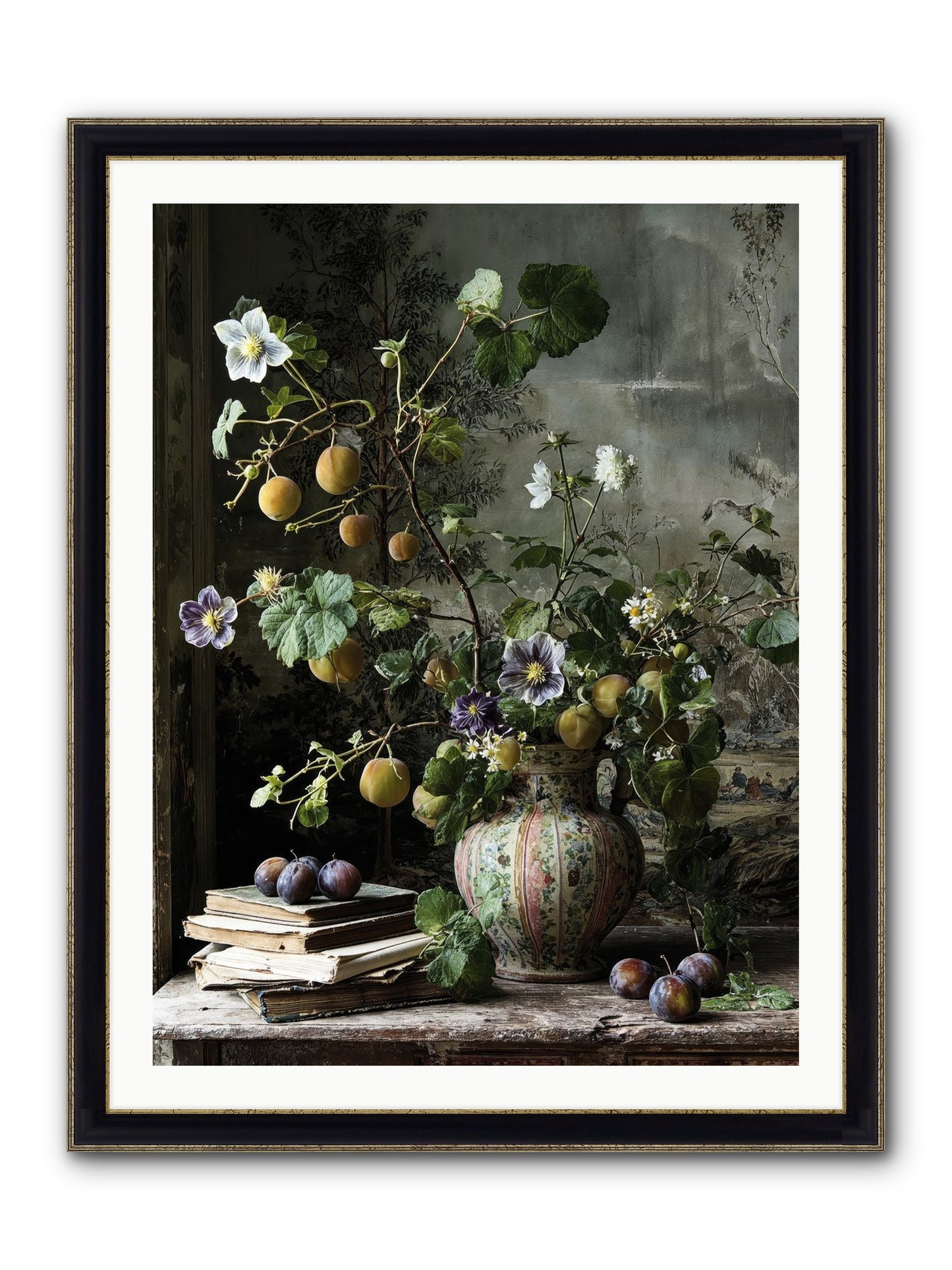 Bon Vivant Framed Print - Black & Gold 30x40