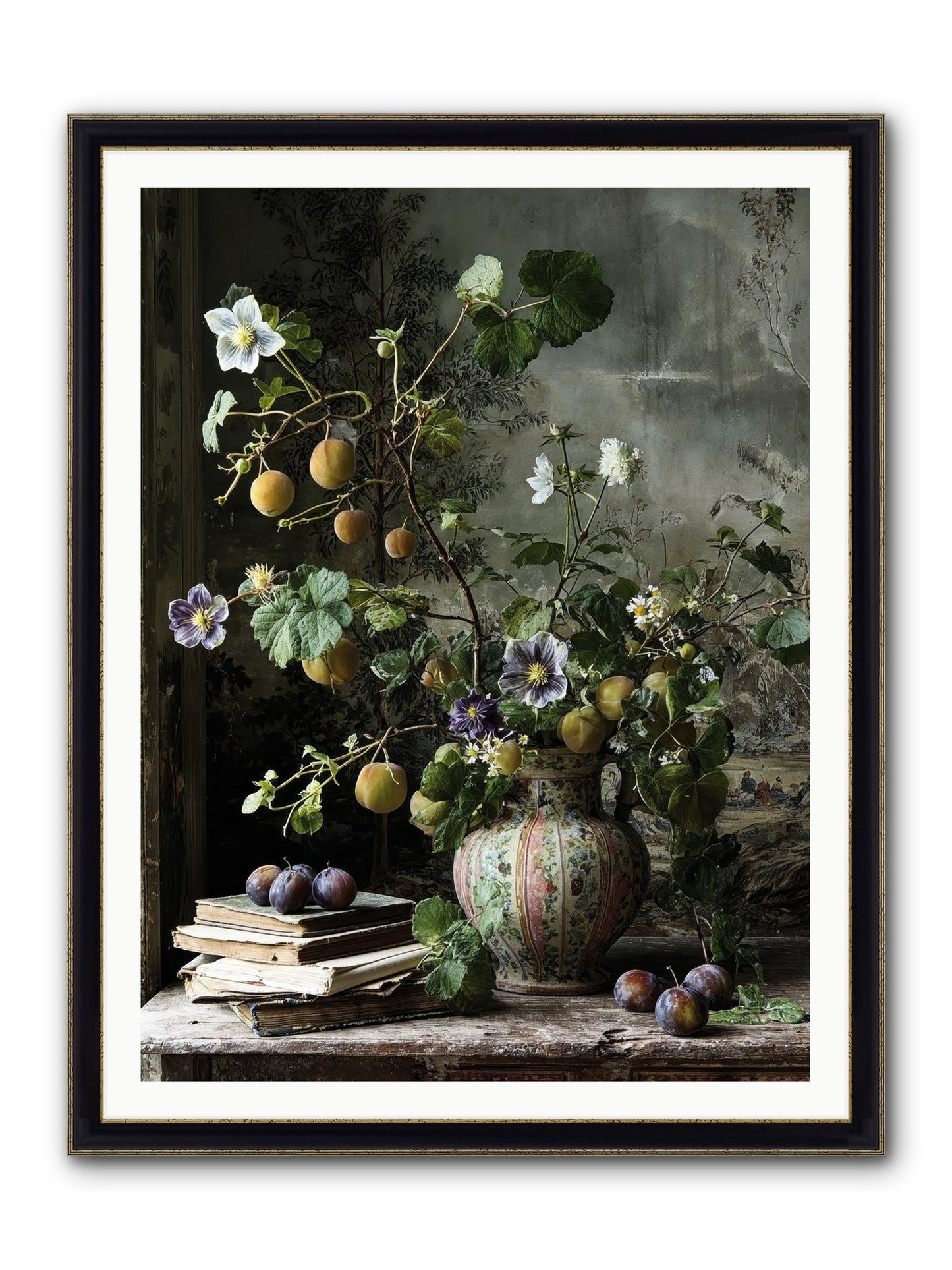 Bon Vivant Framed Print - Black & Gold 36x48