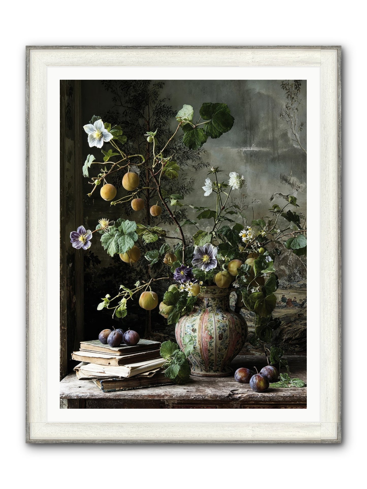 Bon Vivant Framed Print - Driftwood White 36x48