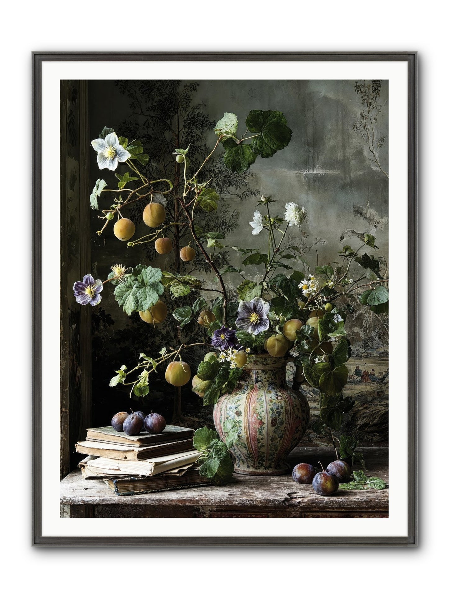 Bon Vivant Framed Print - Slimwoods Black/Silver 36x48