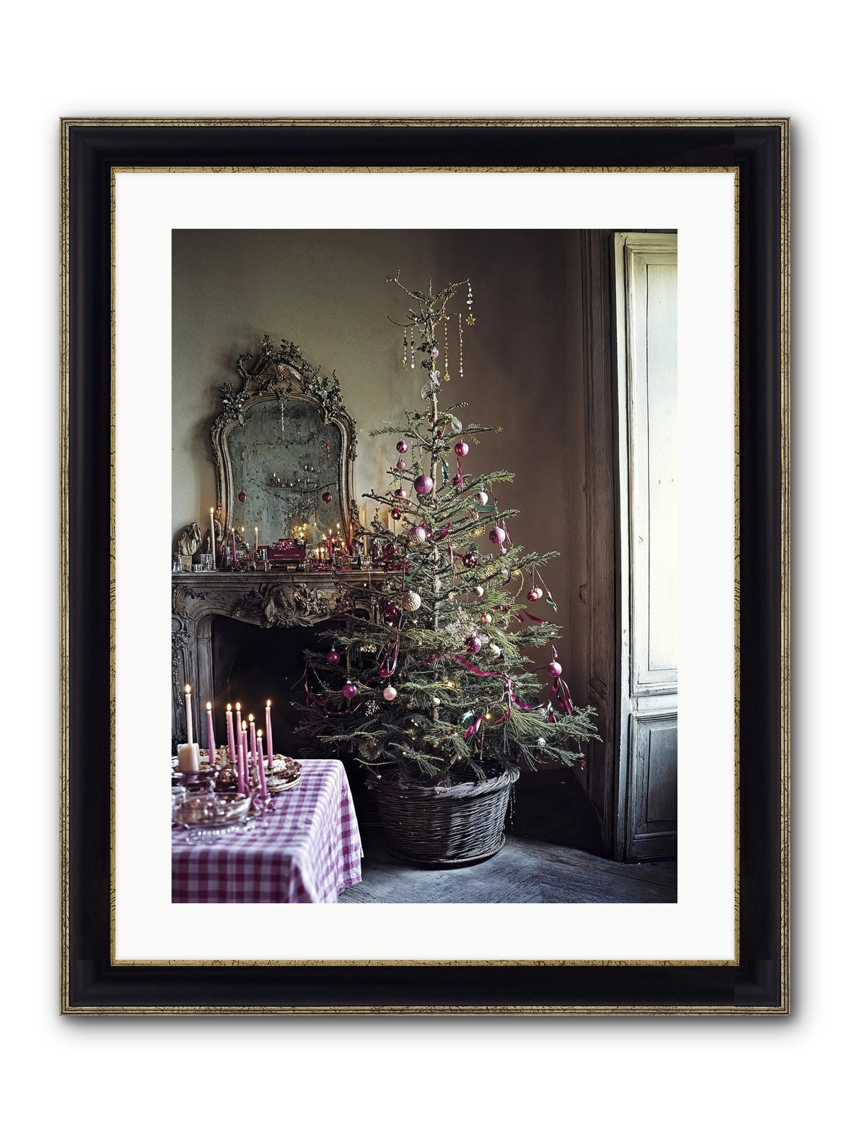 Bonbon Boulevard Framed Print - Black & Gold 18x24