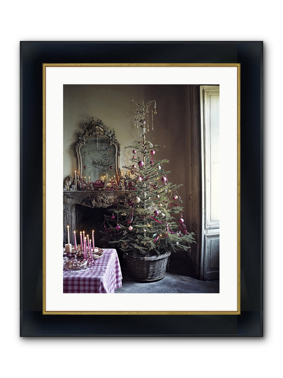 Bonbon Boulevard Framed Print - Wide Black w/Gold 18x24