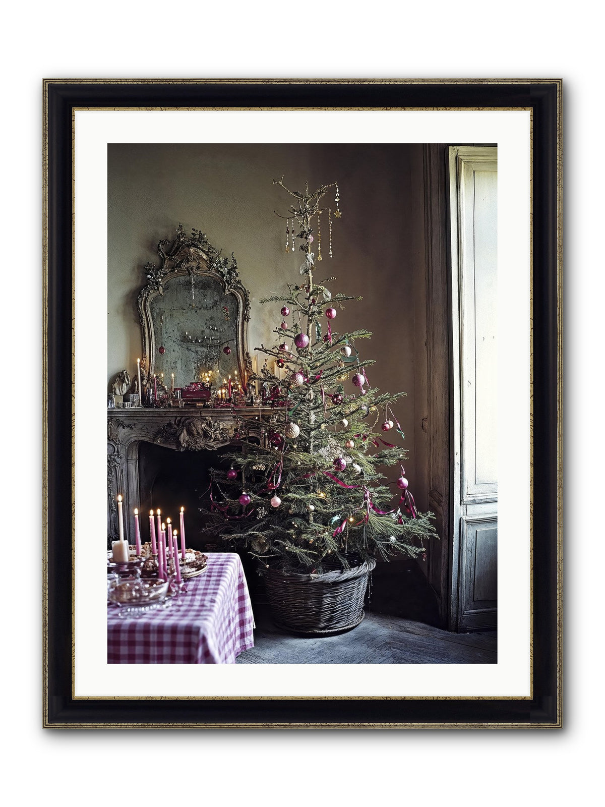Bonbon Boulevard Framed Print - Black & Gold 24x32