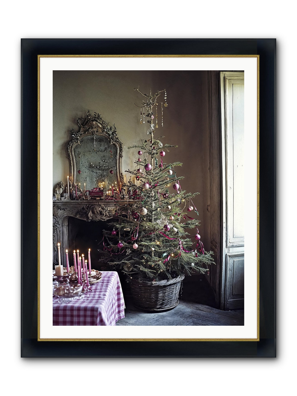 Bonbon Boulevard Framed Print - Wide Black w/Gold 30x40
