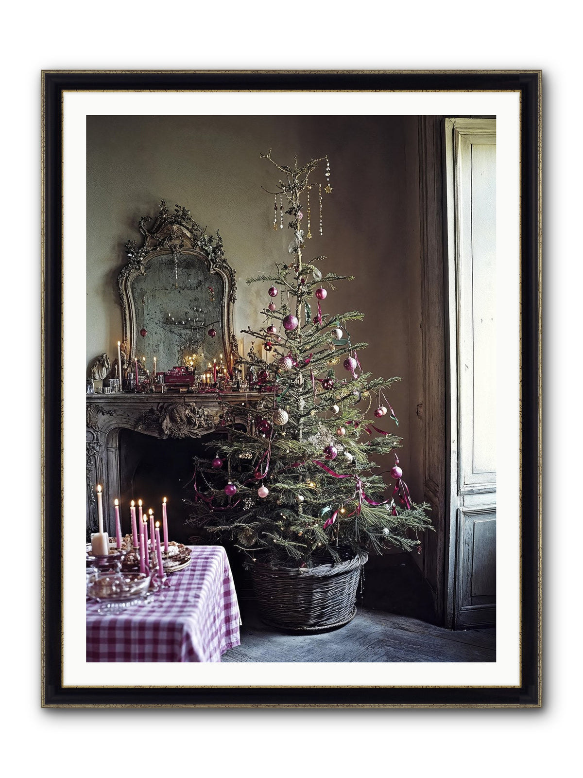 Bonbon Boulevard Framed Print - Black & Gold 36x48