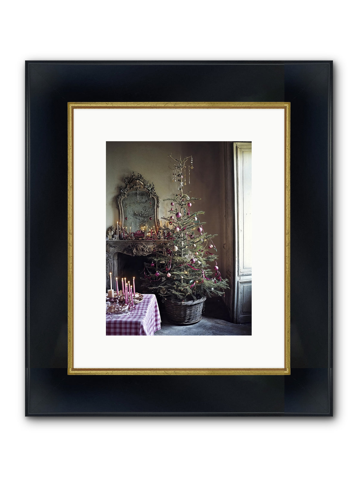 Bonbon Boulevard Framed Print - Wide Black w/Gold 9x12