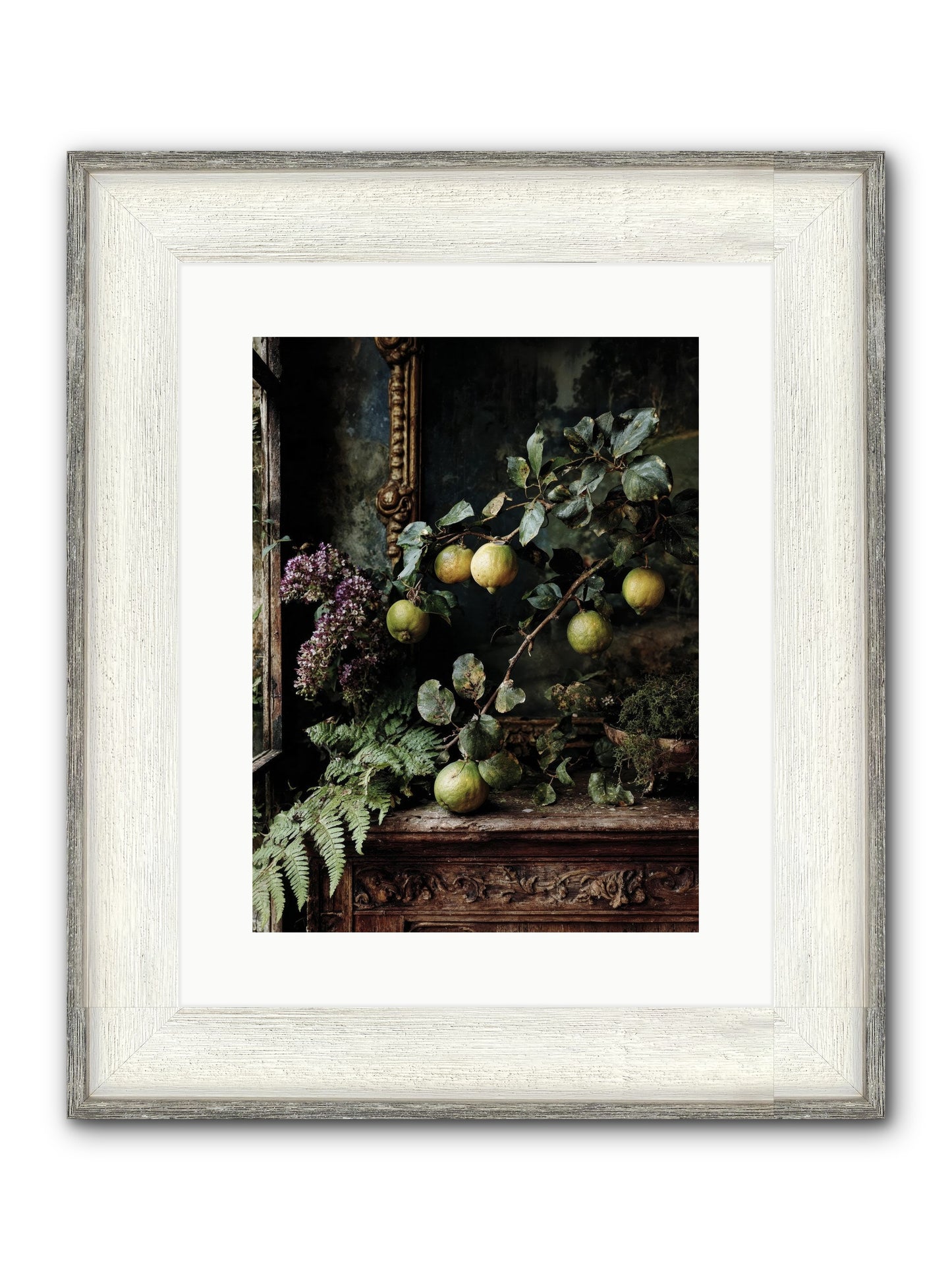 Bonheur Framed Print - Driftwood White 12x16