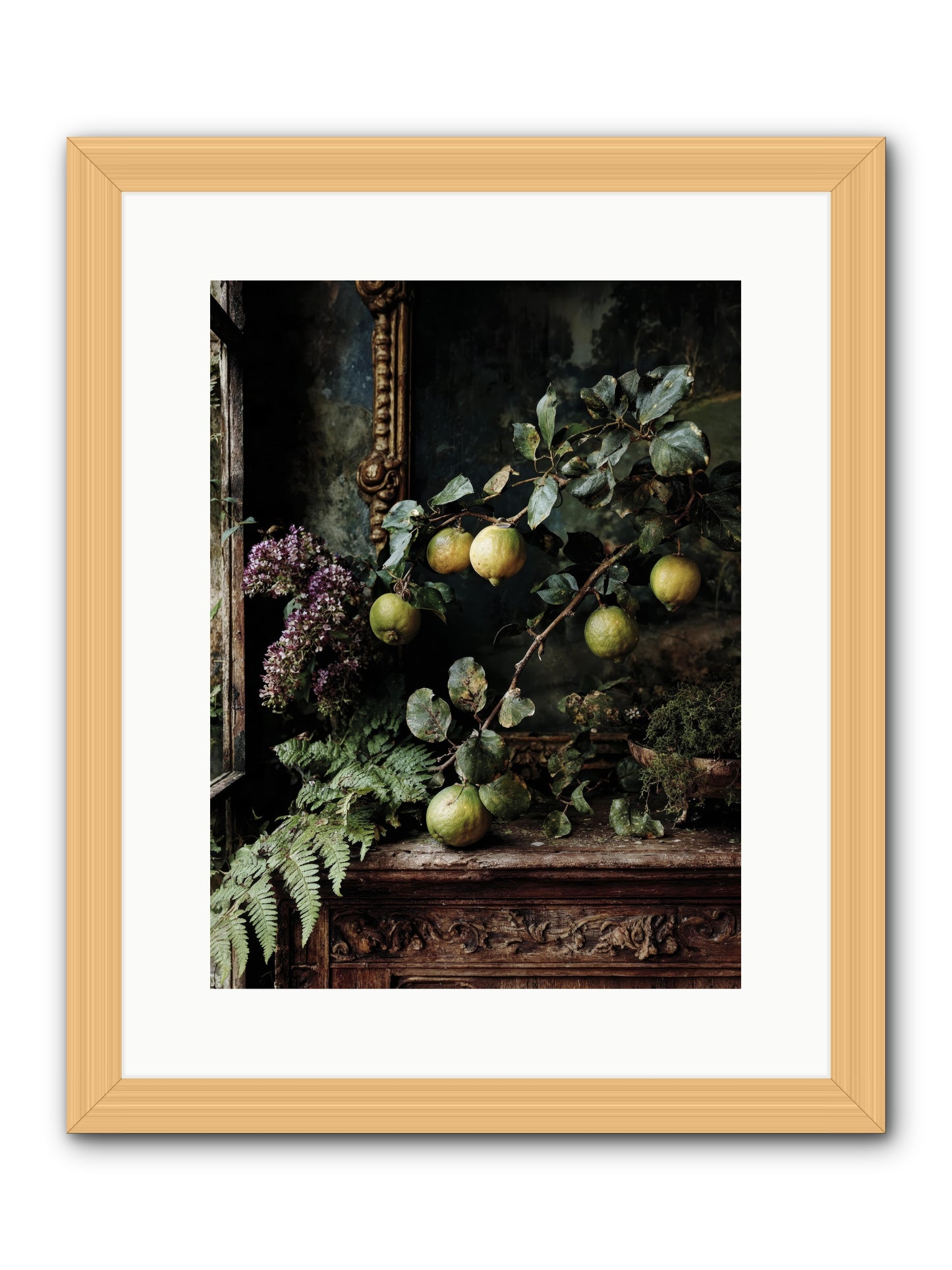 bonheur -- Framed Print - Natural 12x16