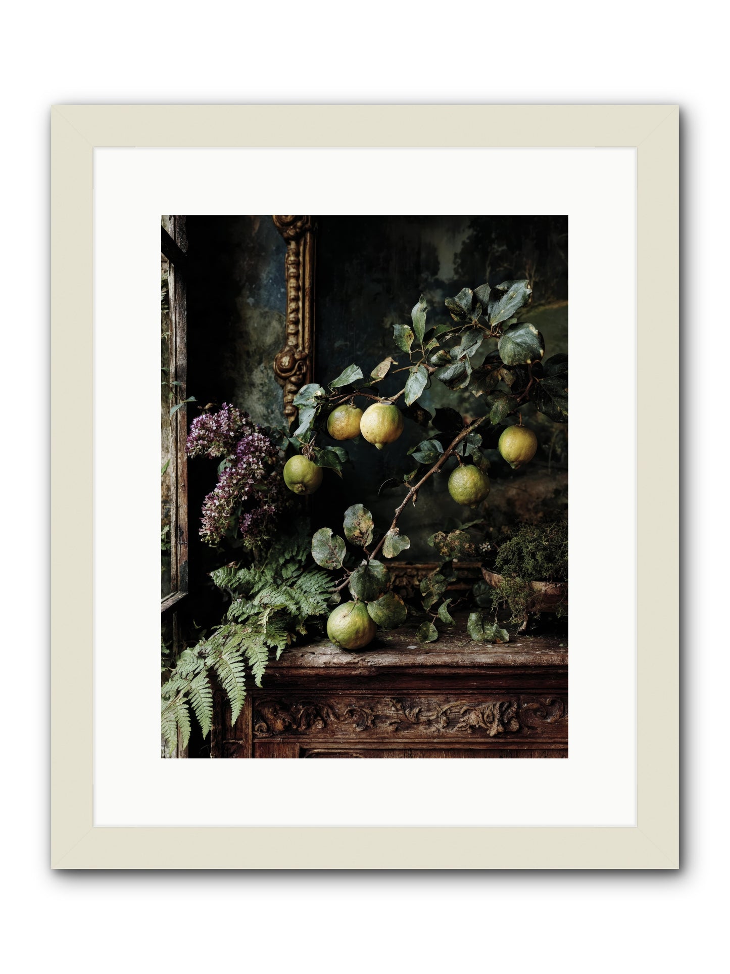 bonheur -- Framed Print - White 12x16