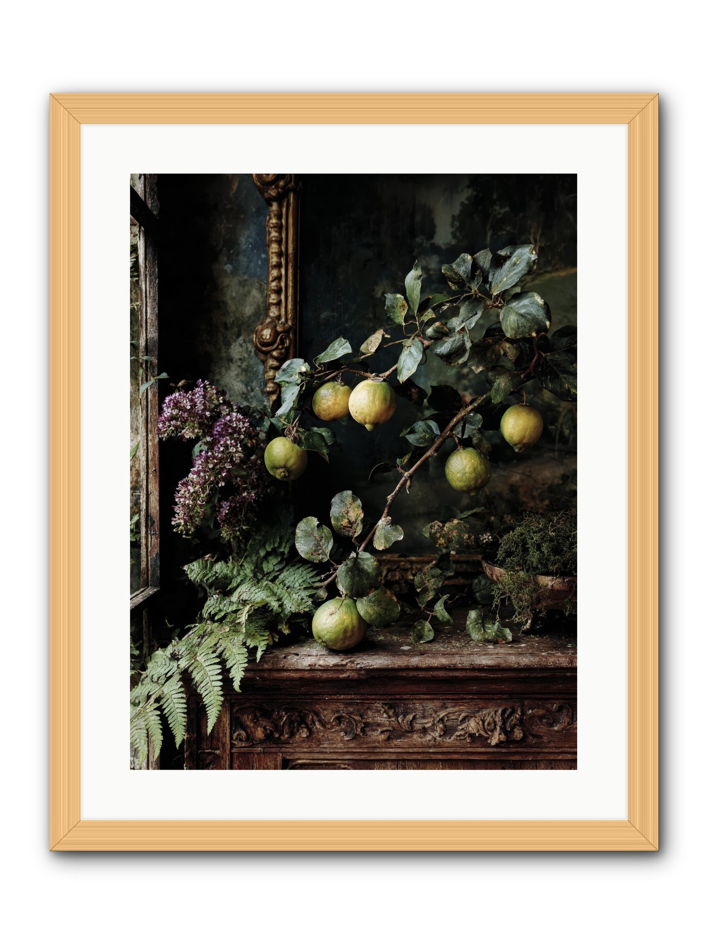 bonheur -- Framed Print - Natural 18x24