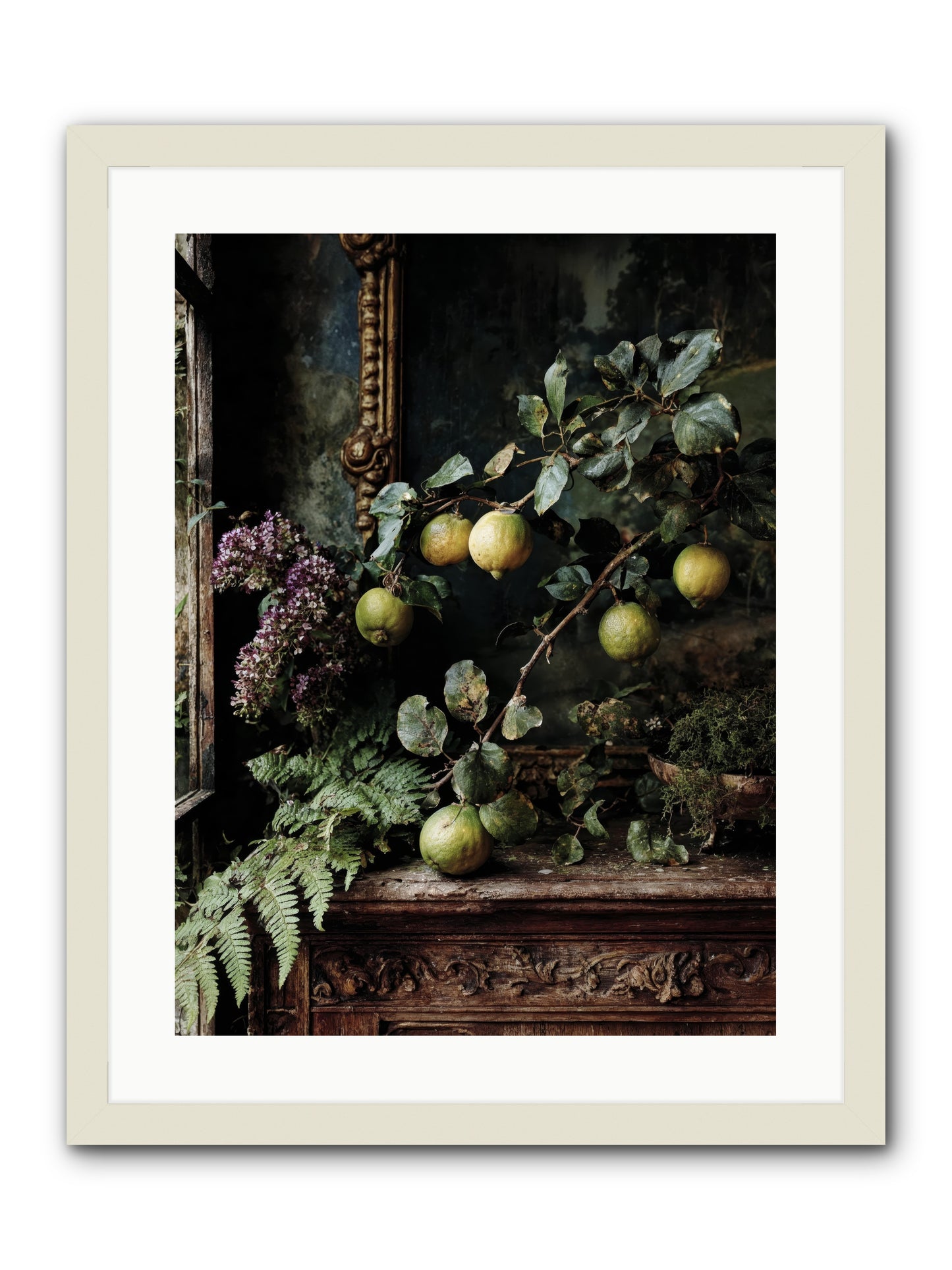 bonheur -- Framed Print - White 18x24