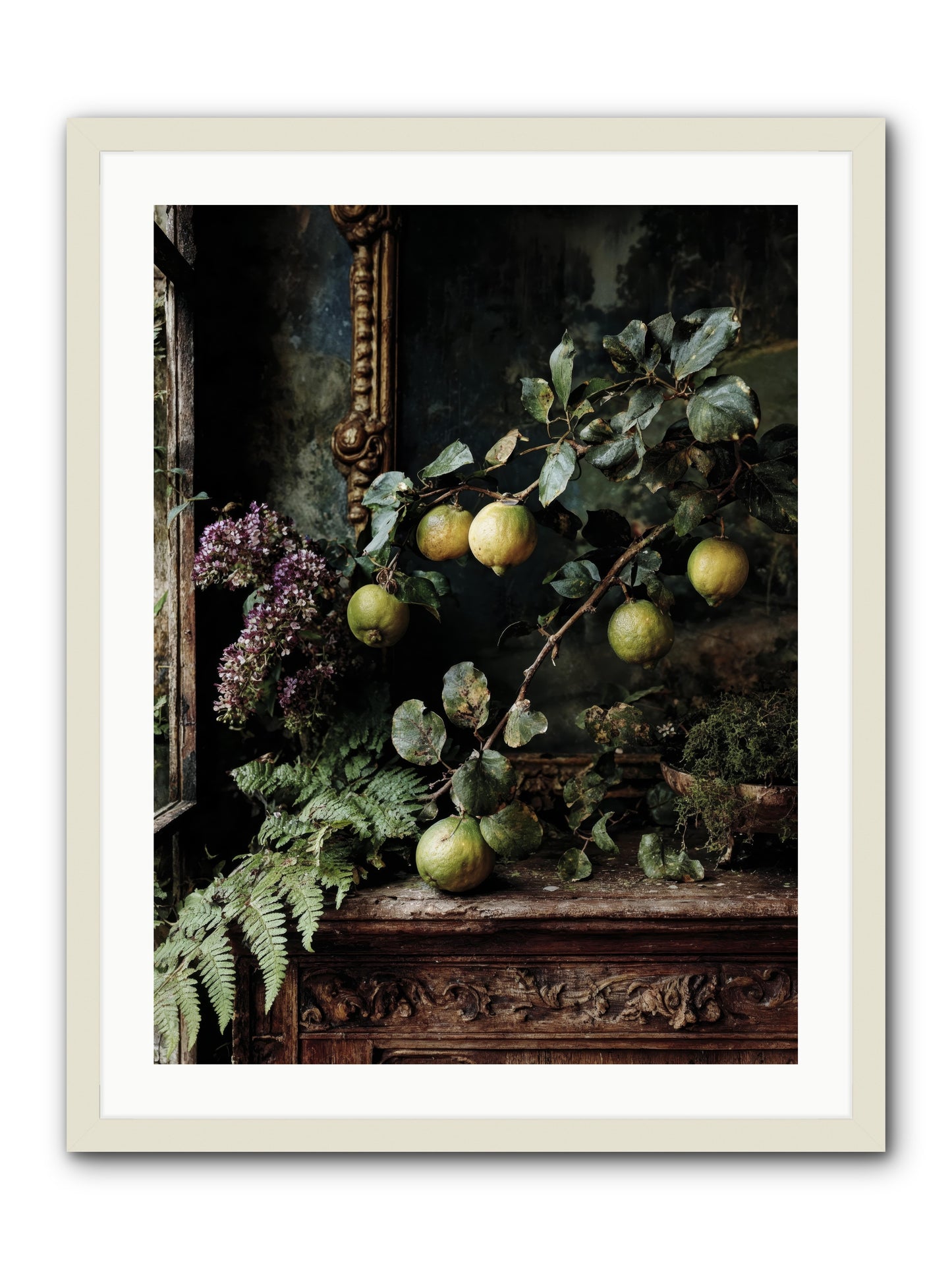 bonheur -- Framed Print - White 24x32