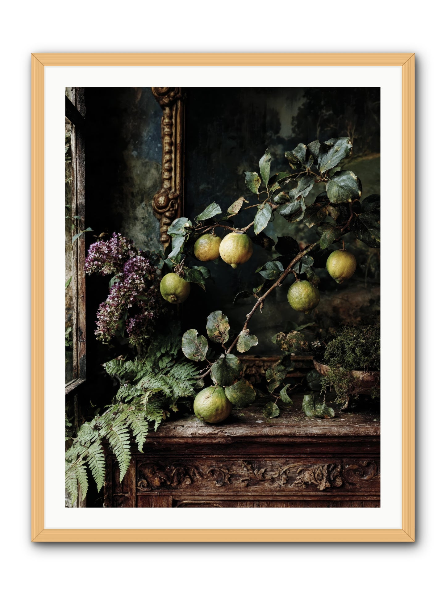 bonheur -- Framed Print - Natural 30x40