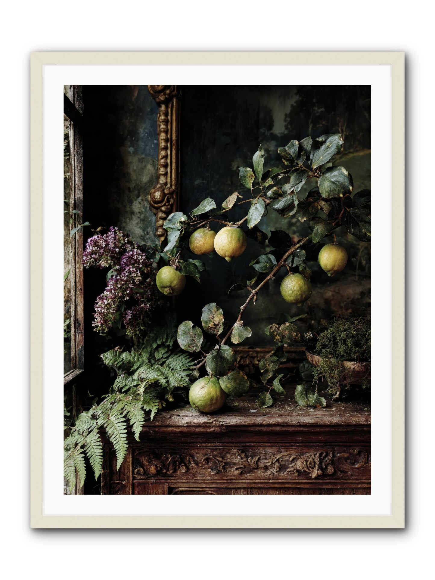 bonheur -- Framed Print - White 30x40