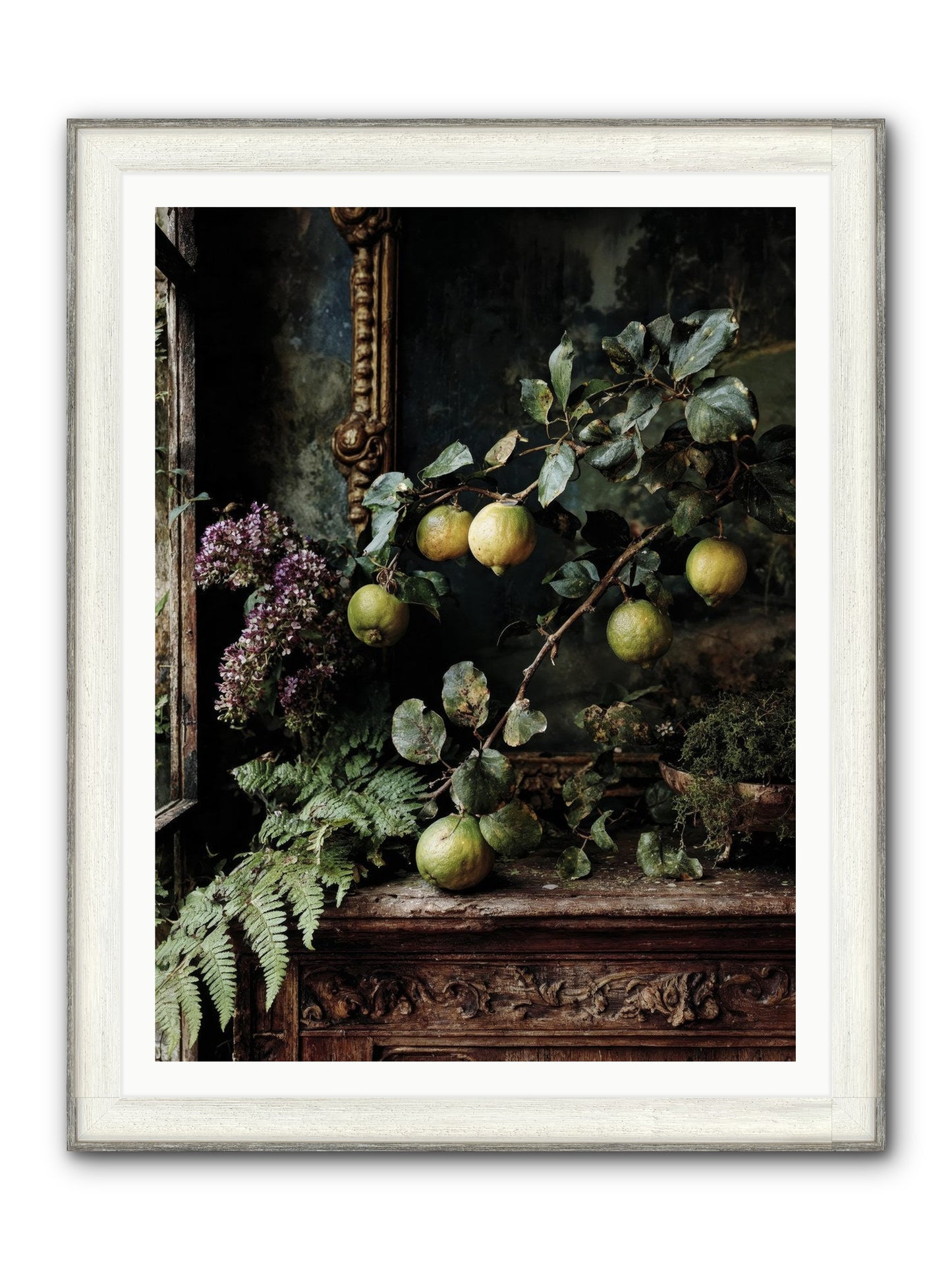 Bonheur Framed Print - Driftwood White 36x48
