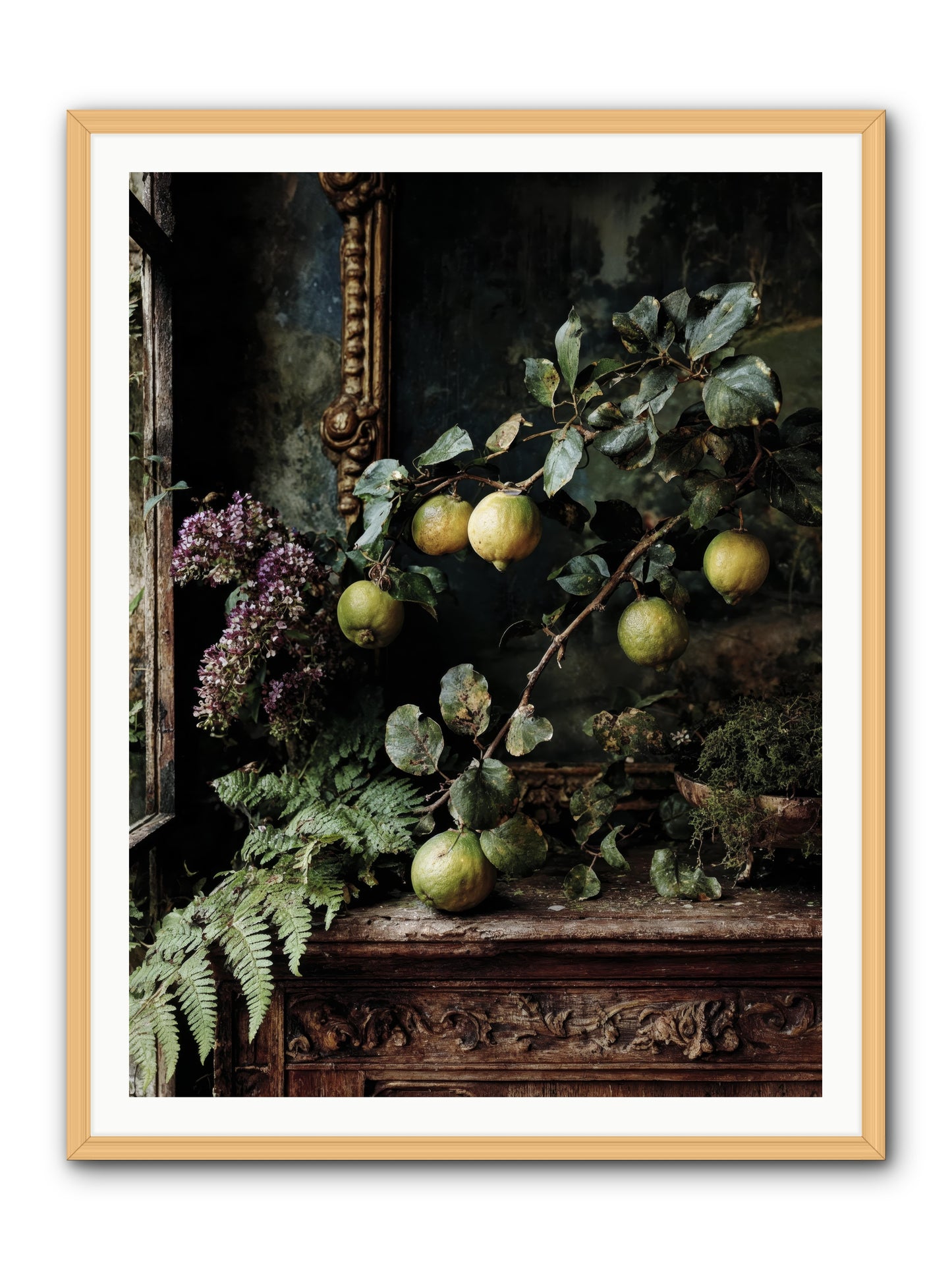 bonheur -- Framed Print - Natural 36x48