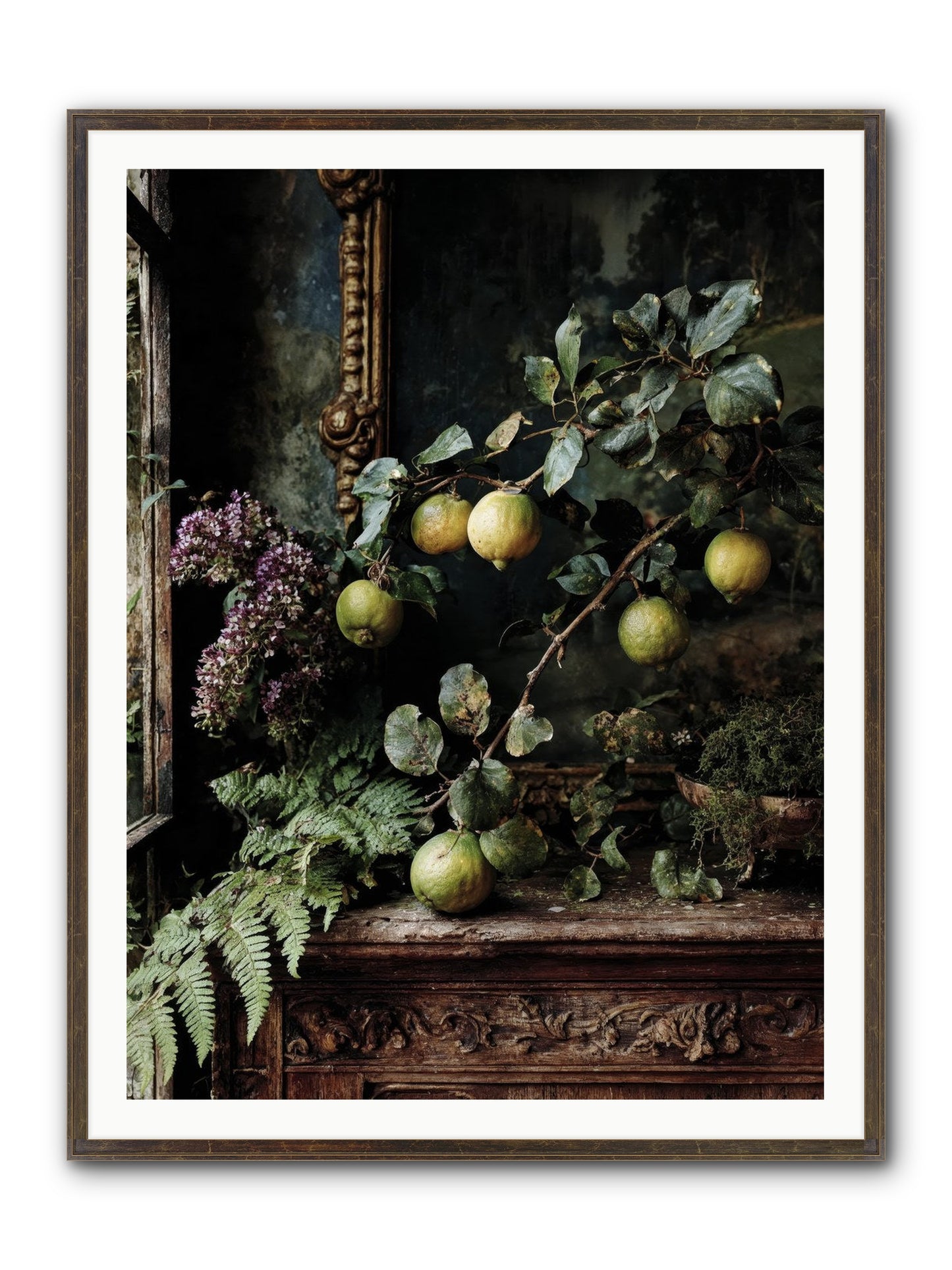 Bonheur Framed Print - Slimwoods Black/Gold 36x48