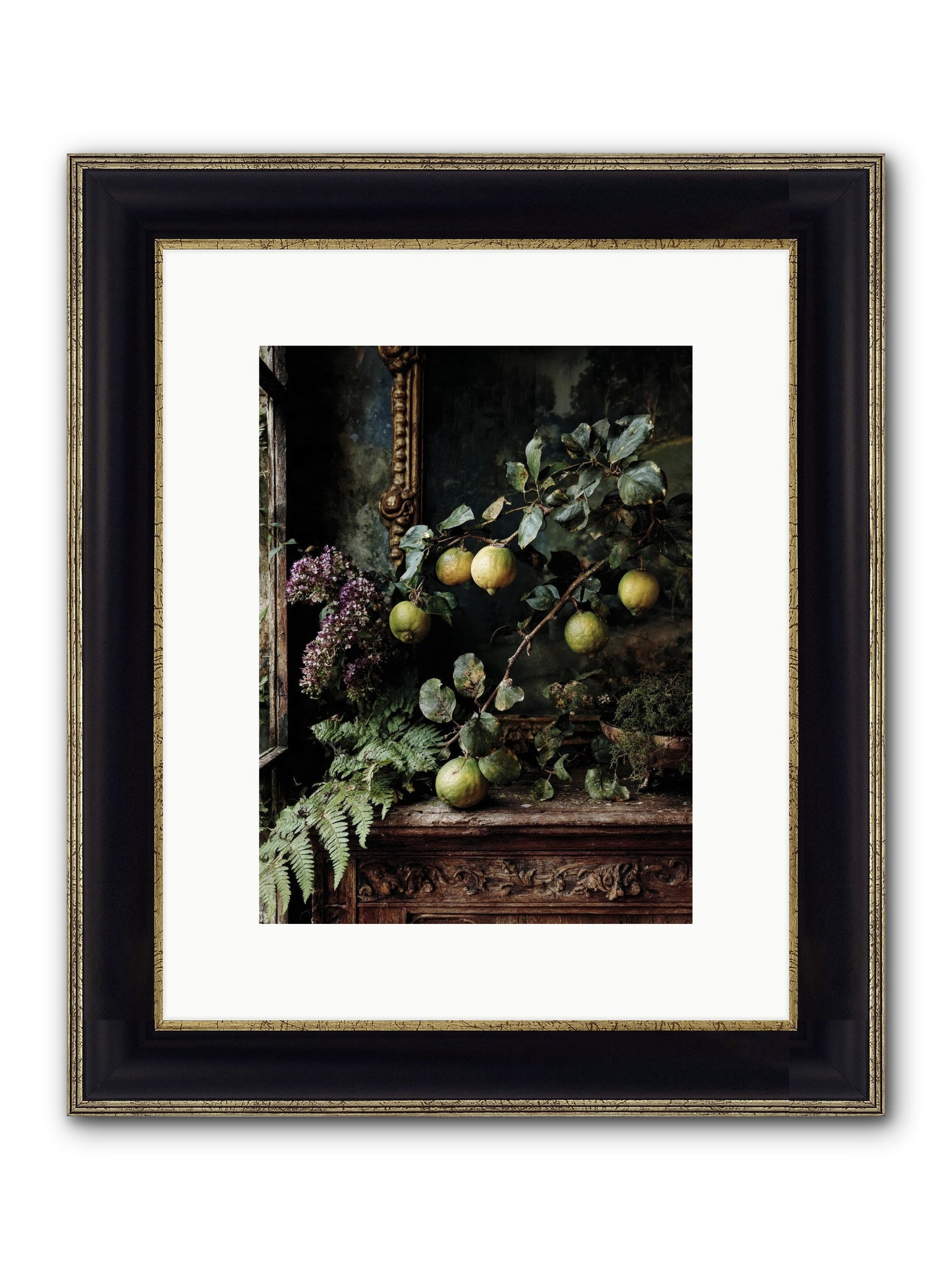 Bonheur Framed Print - Black & Gold 9x12