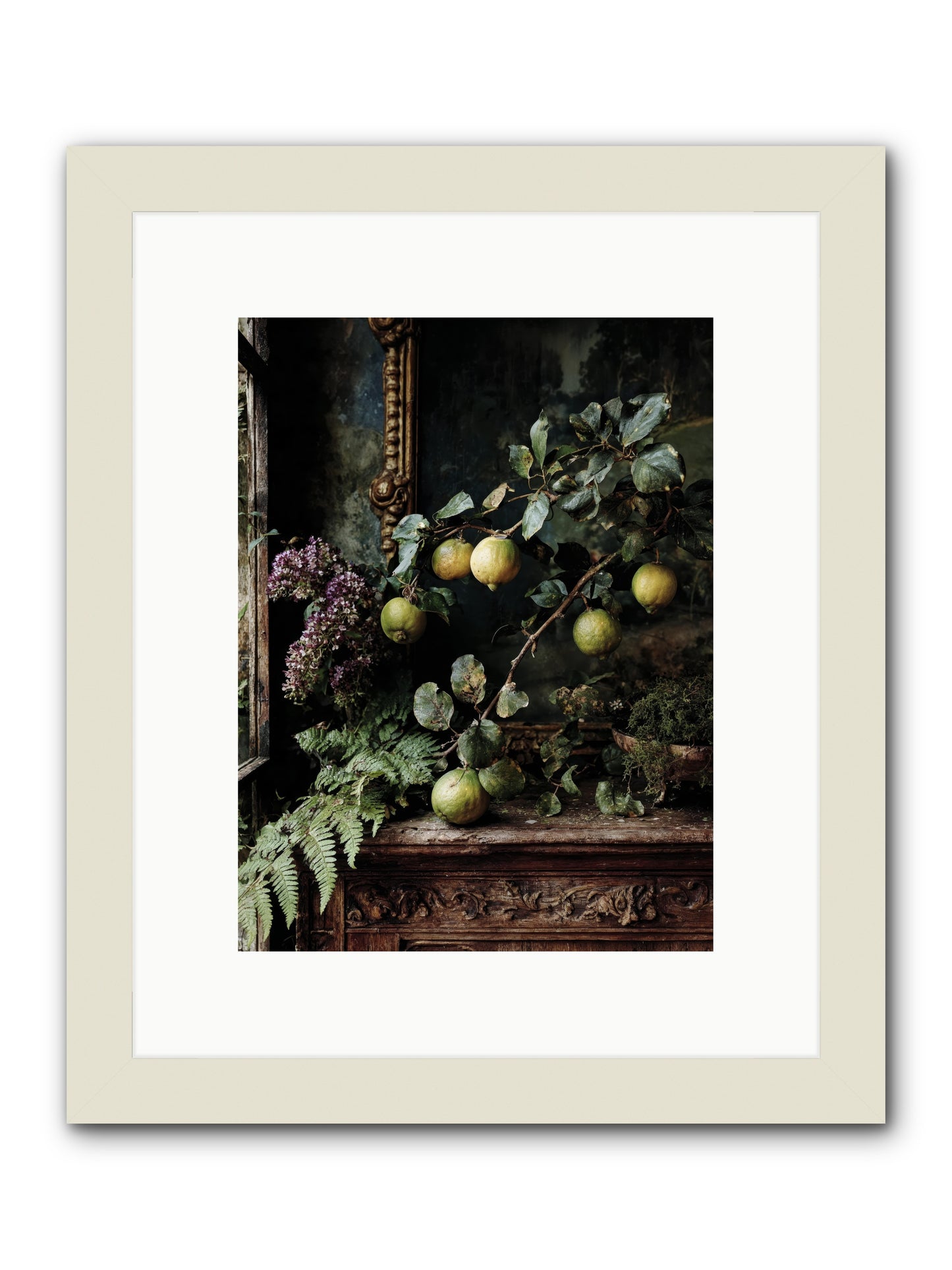 bonheur -- Framed Print - White 9x12