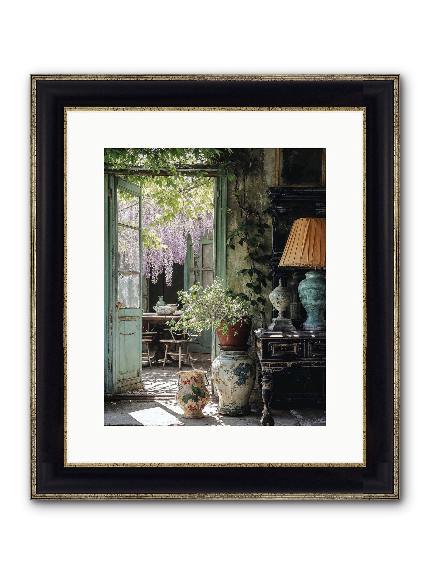 Bonjour Mon Amour Framed Print - Black & Gold 12x15