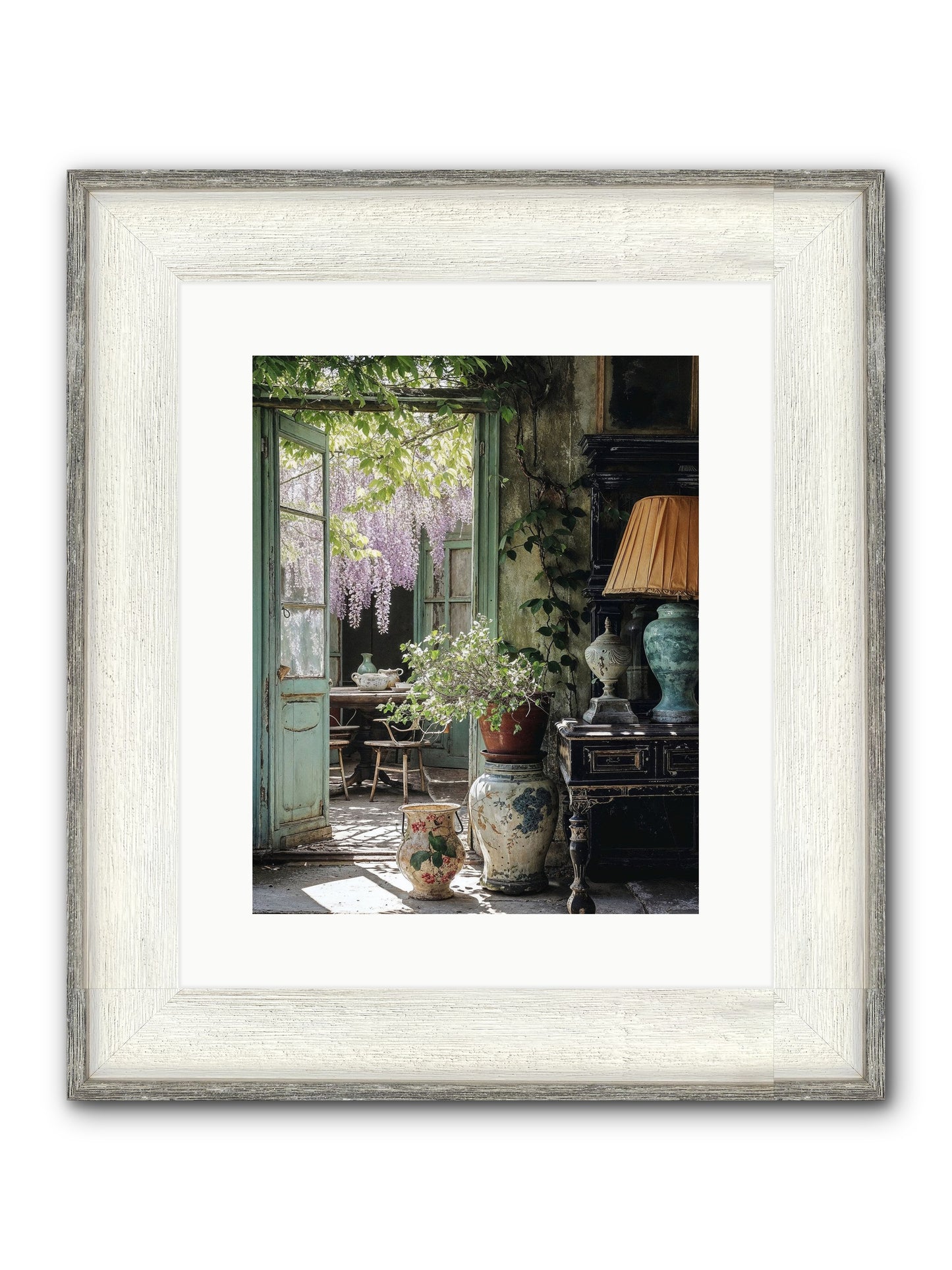 Bonjour Mon Amour Framed Print - Driftwood White 12x15