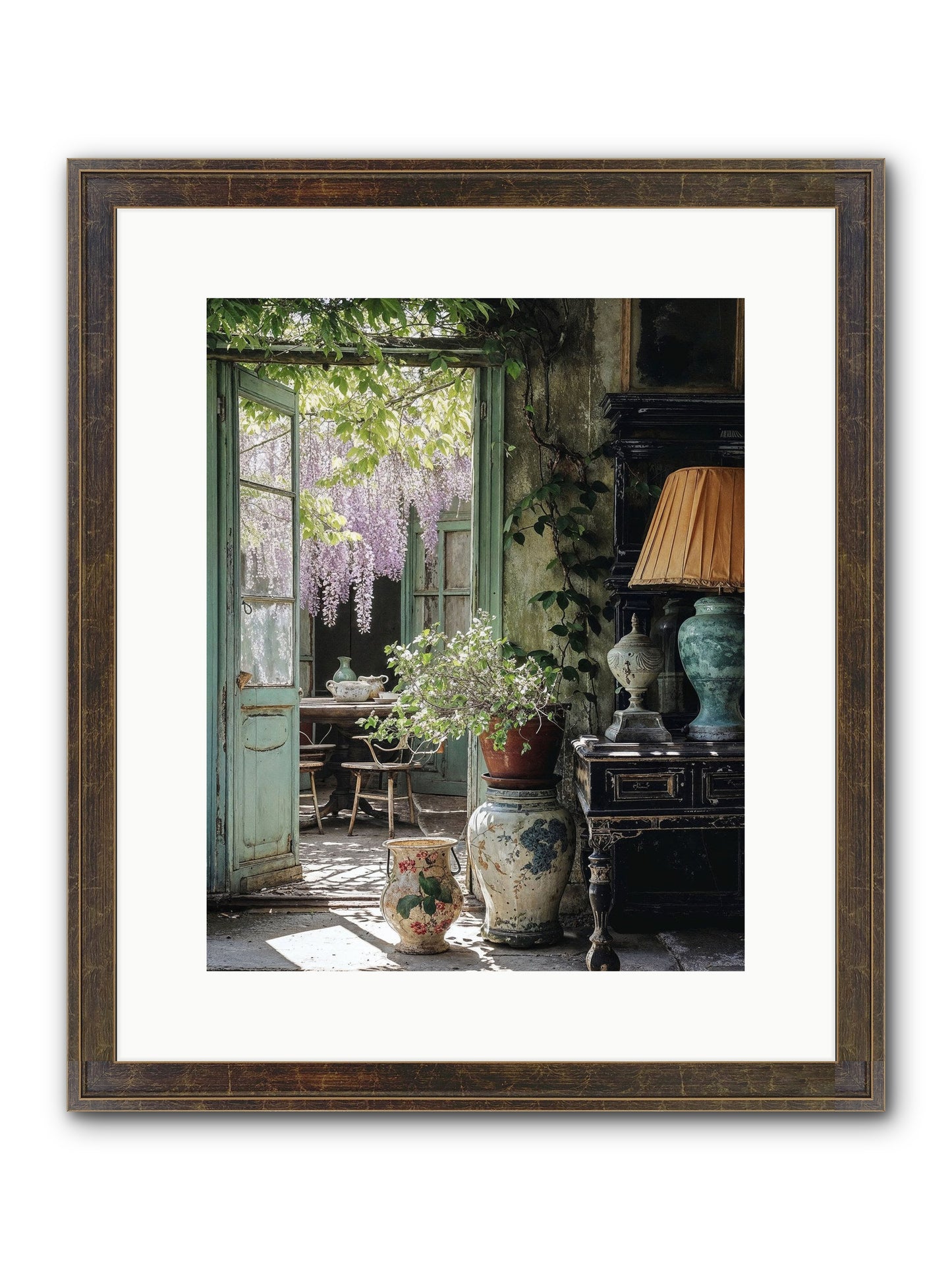 Bonjour Mon Amour Framed Print - Slimwoods Black/Gold 12x15