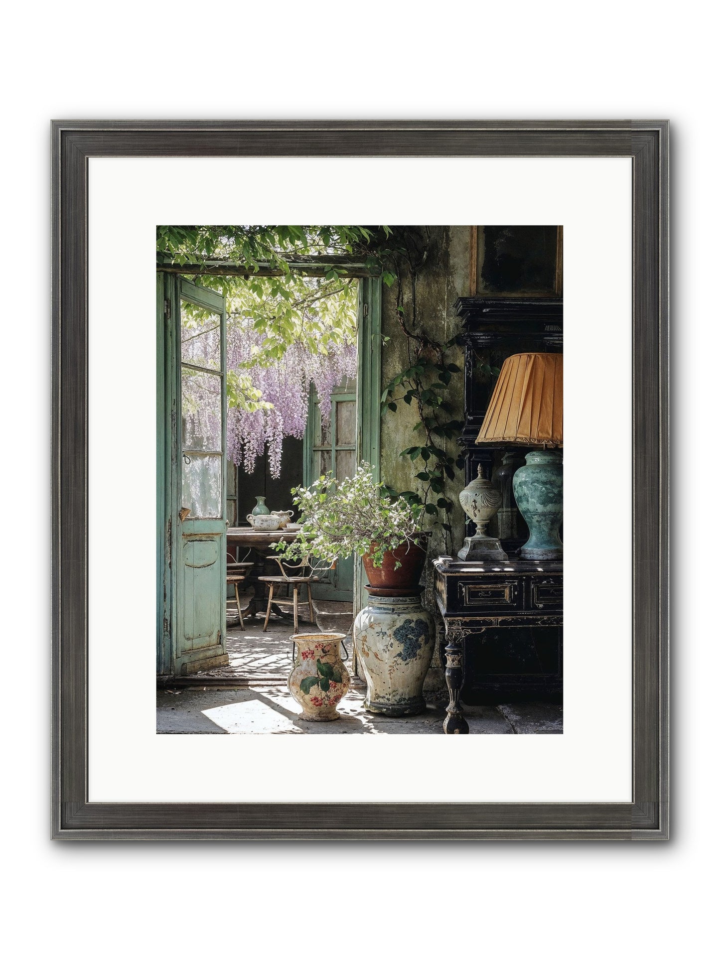 Bonjour Mon Amour Framed Print - Slimwoods Black/Silver 12x15