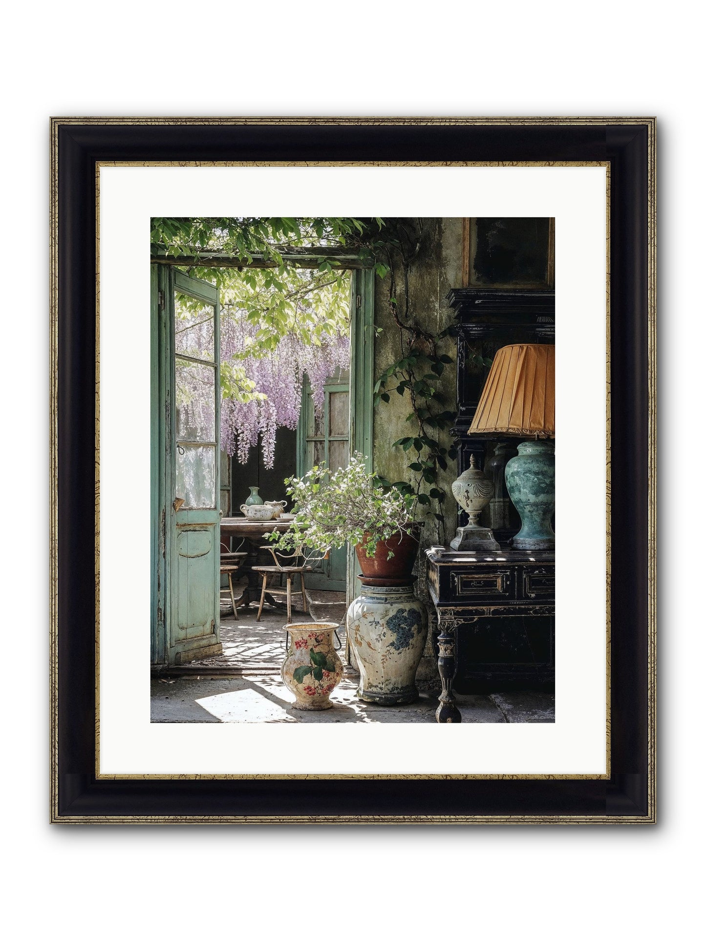 Bonjour Mon Amour Framed Print - Black & Gold 16x20