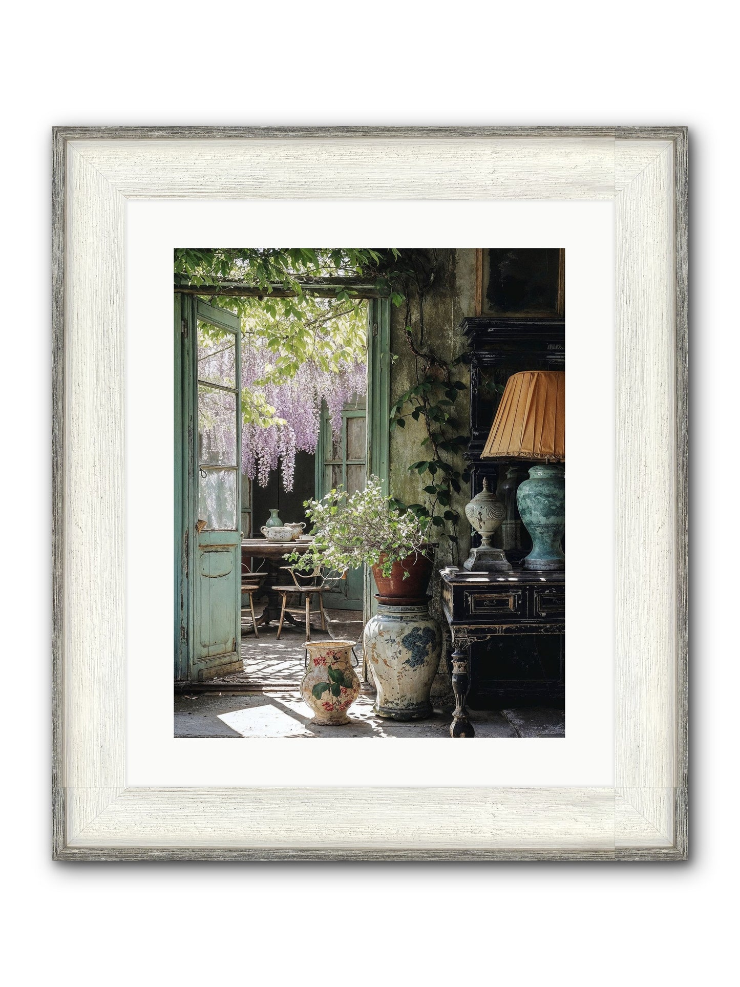 Bonjour Mon Amour Framed Print - Driftwood White 16x20