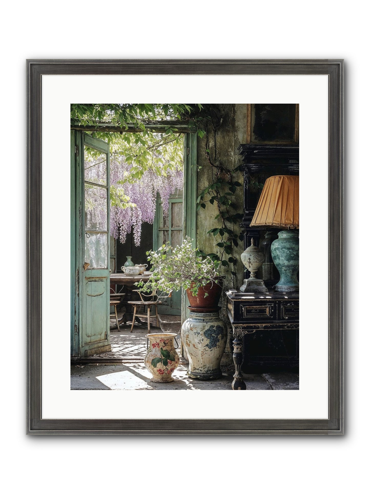 Bonjour Mon Amour Framed Print - Slimwoods Black/Silver 16x20