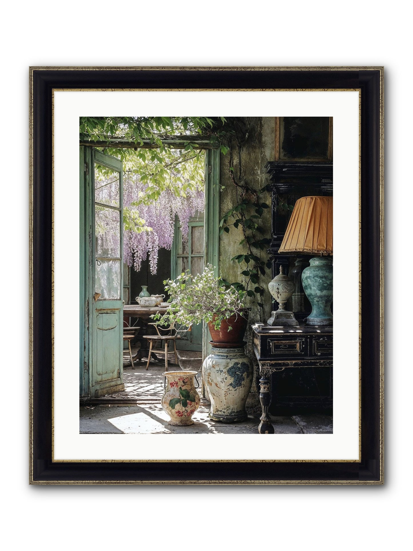Bonjour Mon Amour Framed Print - Black & Gold 20x25